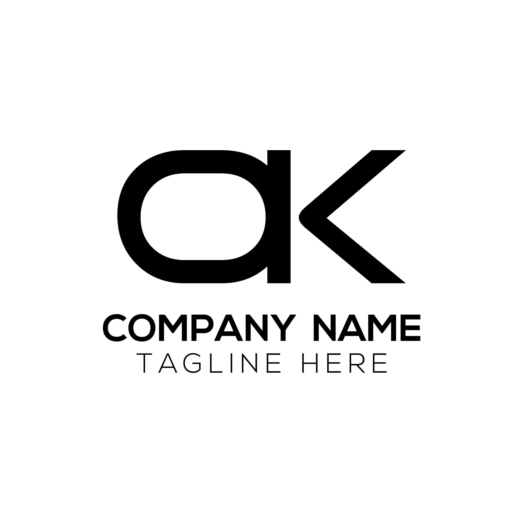 initial simple letter ok logo design template