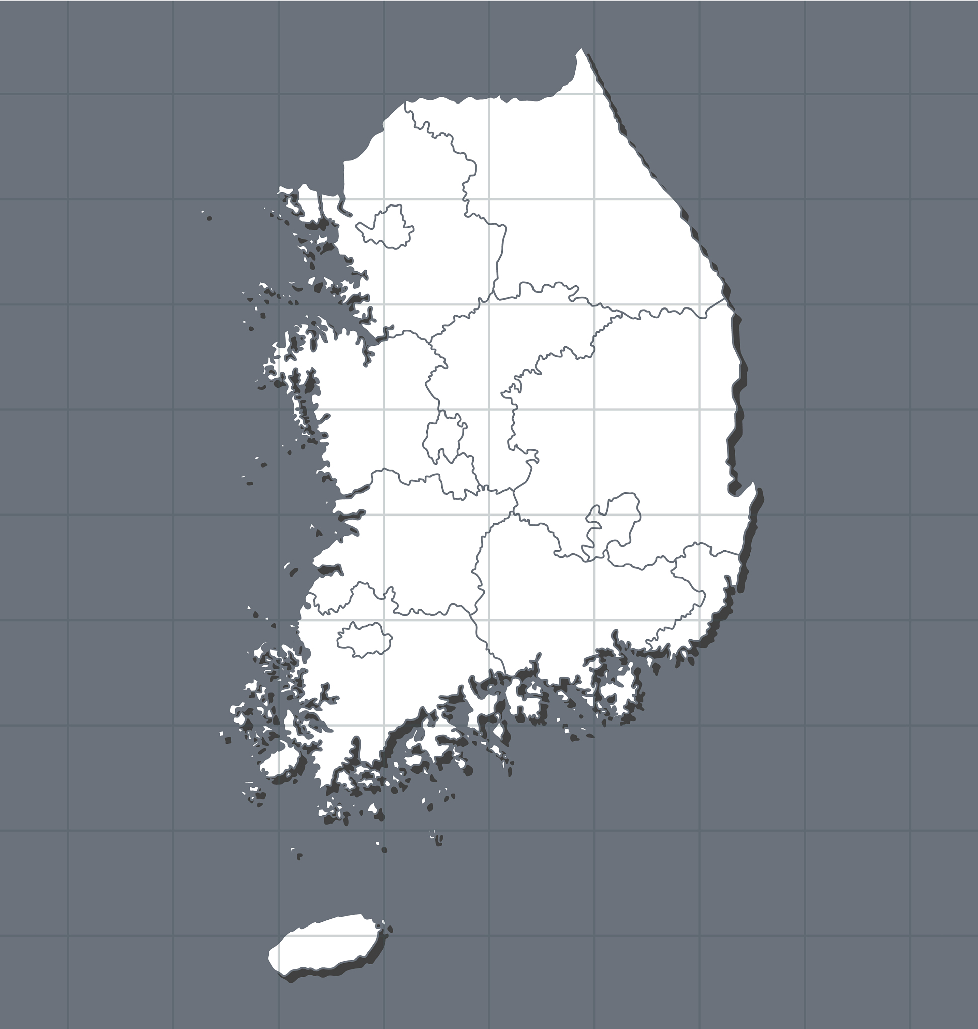 south korea country map background template