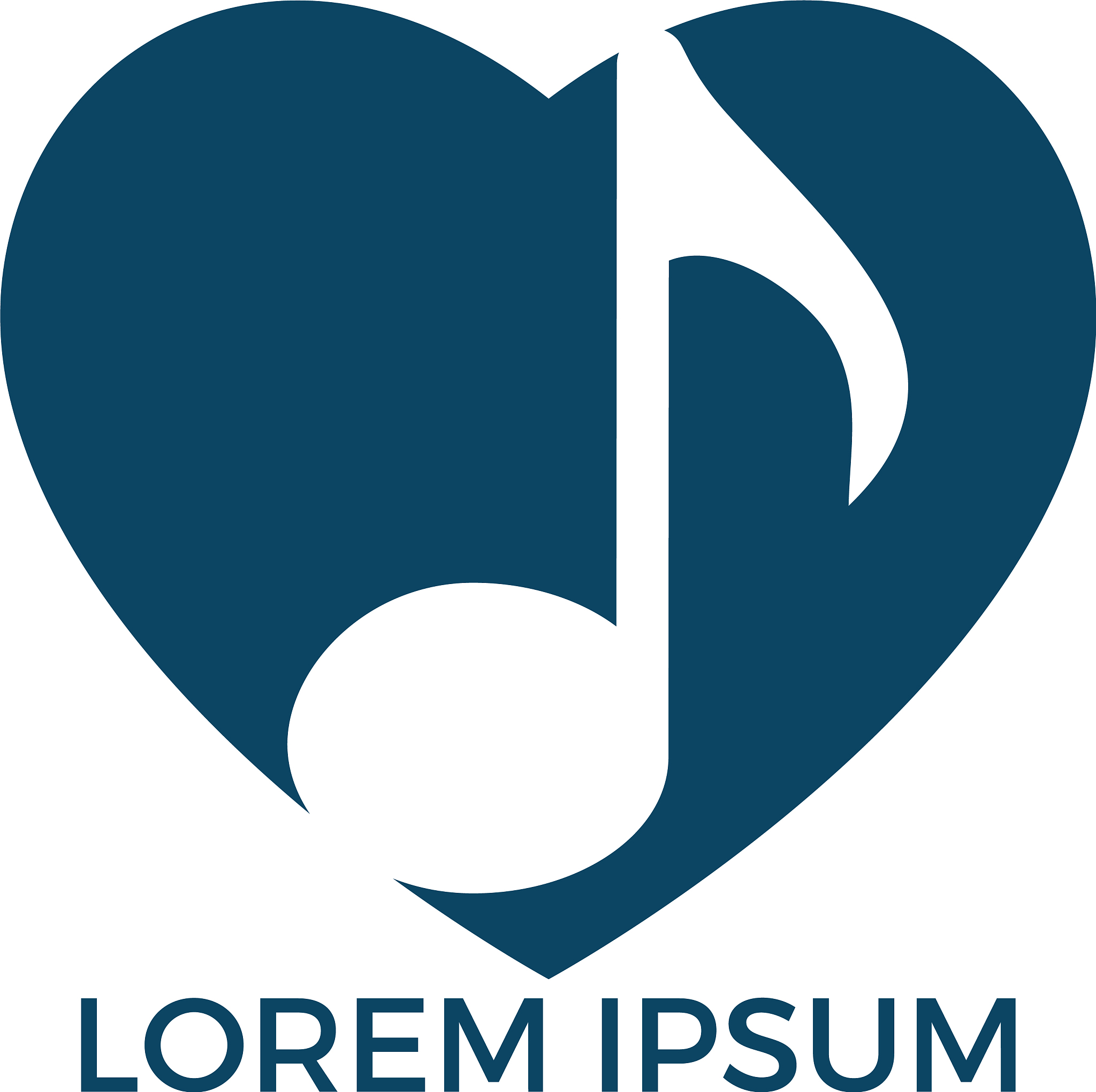 musical note in heart icon design