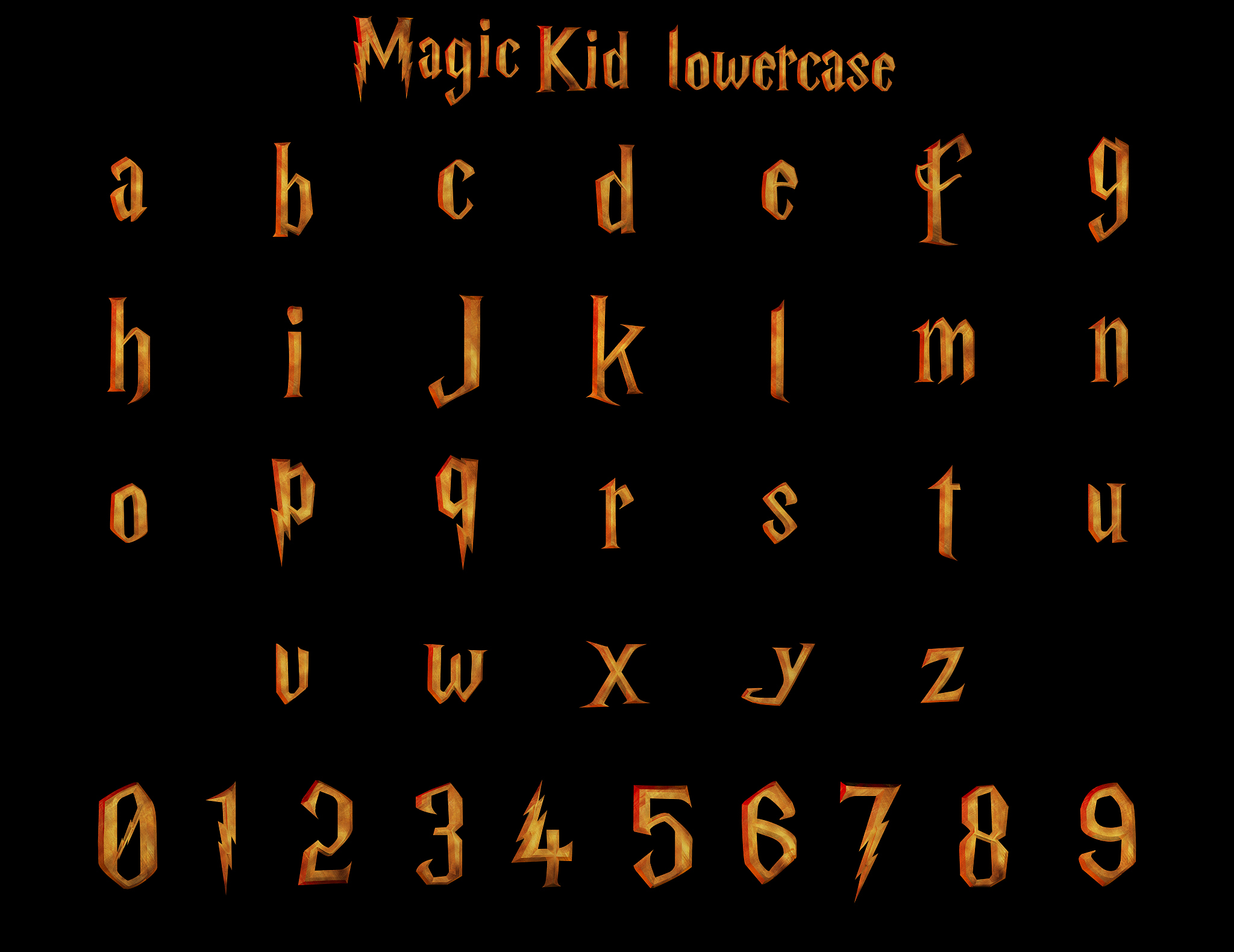 magic kid alphabet 3d illustration