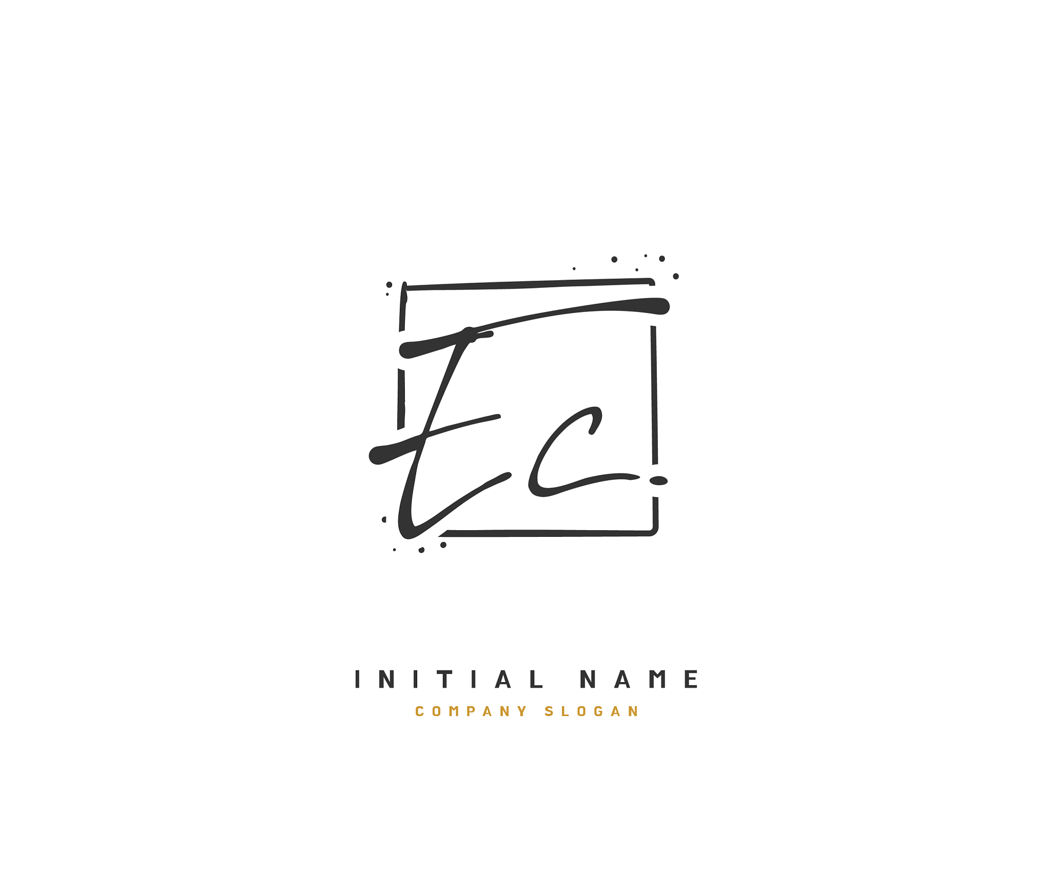 e c ec beauty initial logo handwriting logo of