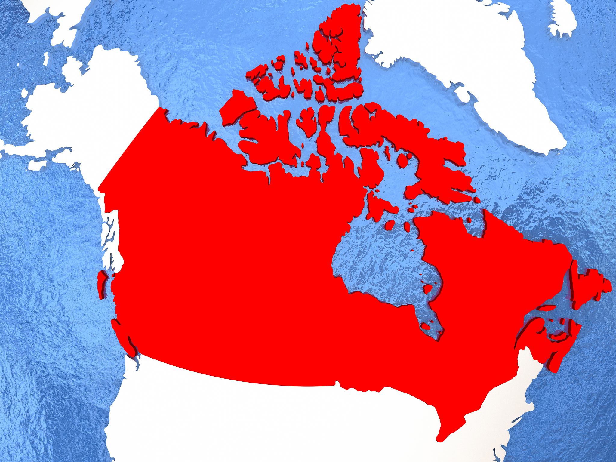 canada on globe