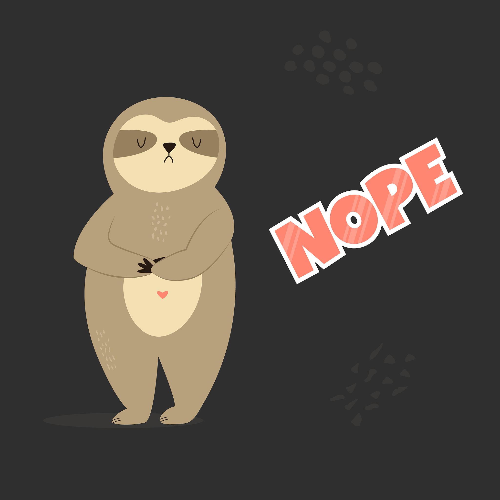 funny cute sloth saying nope