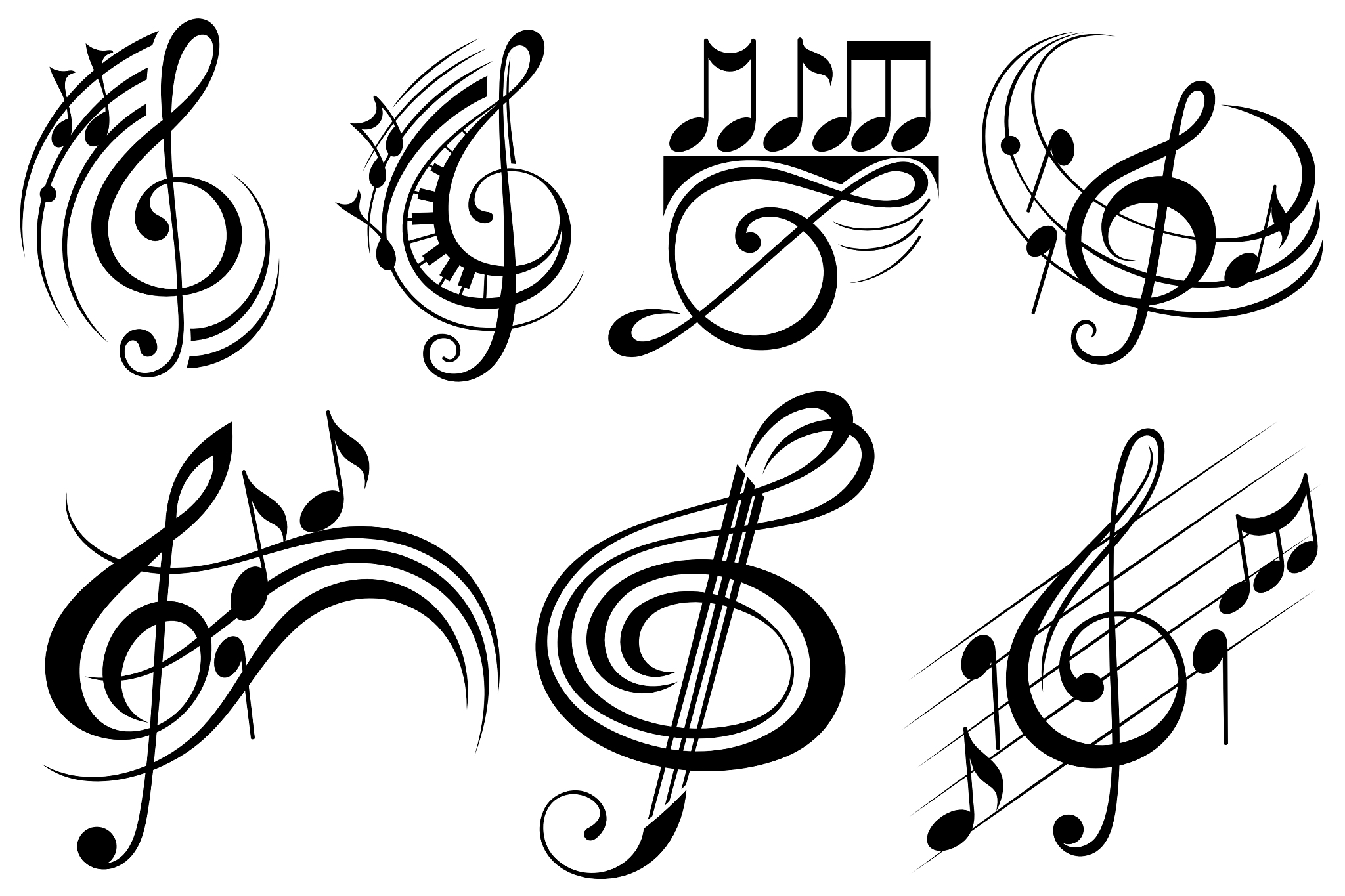ornamental music notes