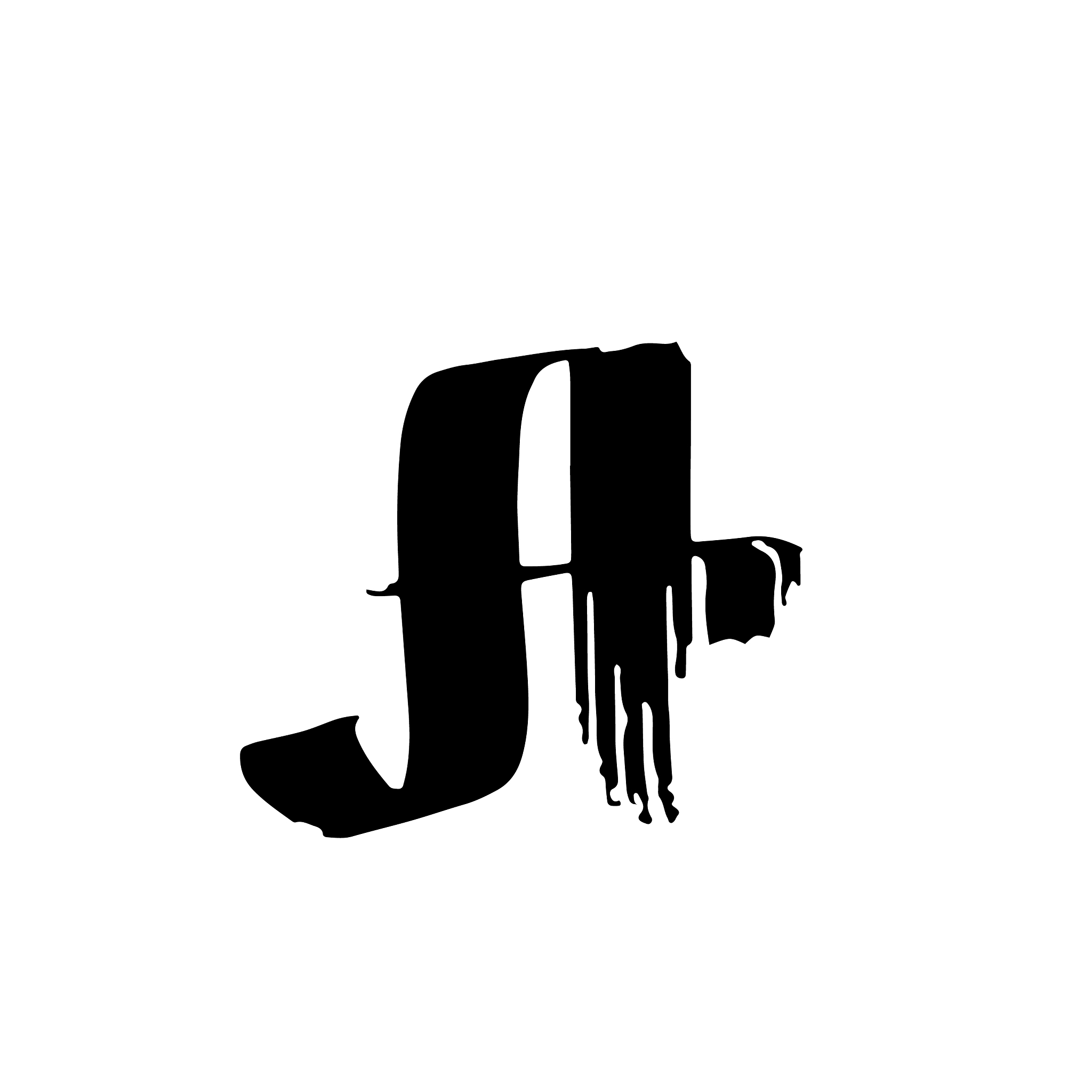 letter a unique old brush grunge lettering
