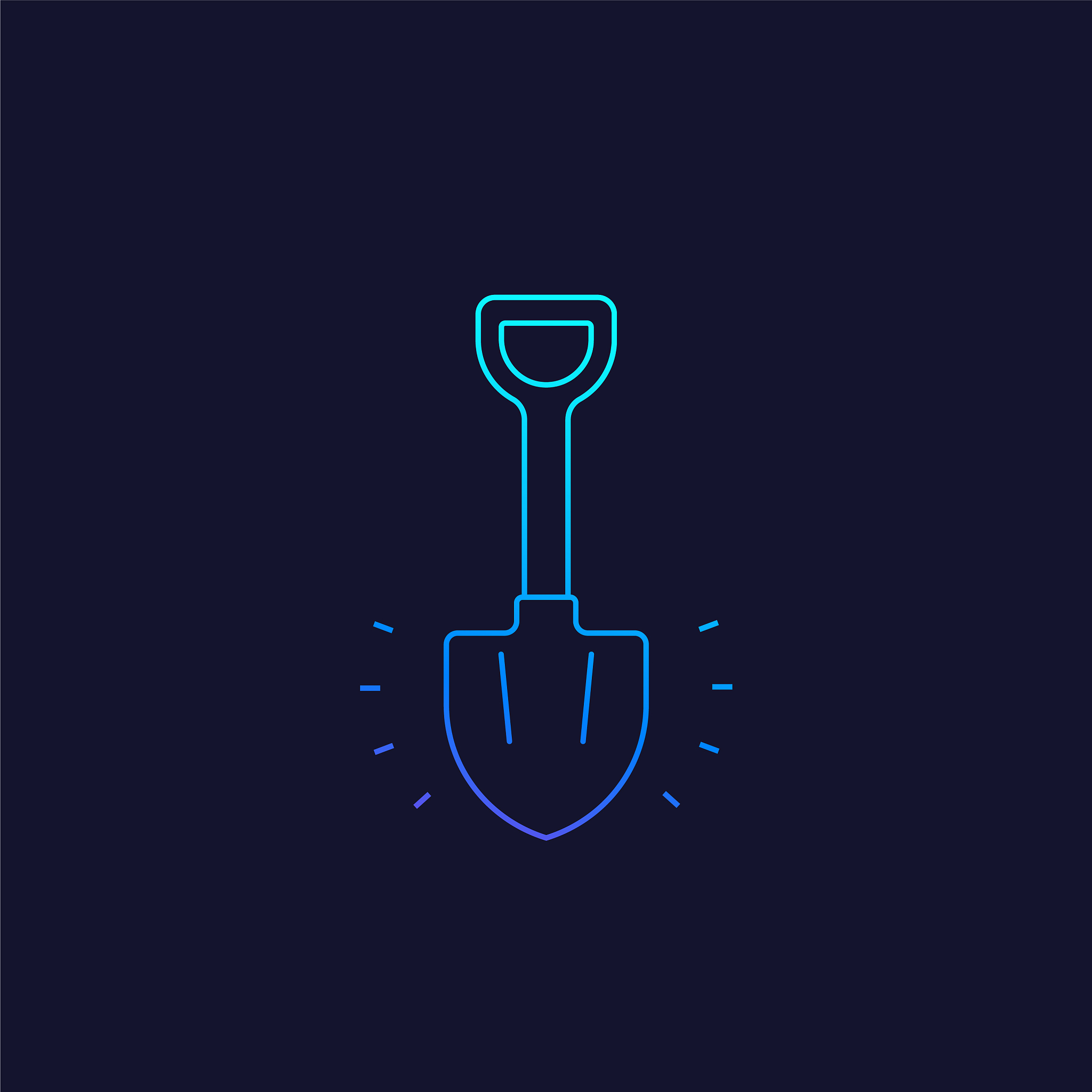 shovel line icon