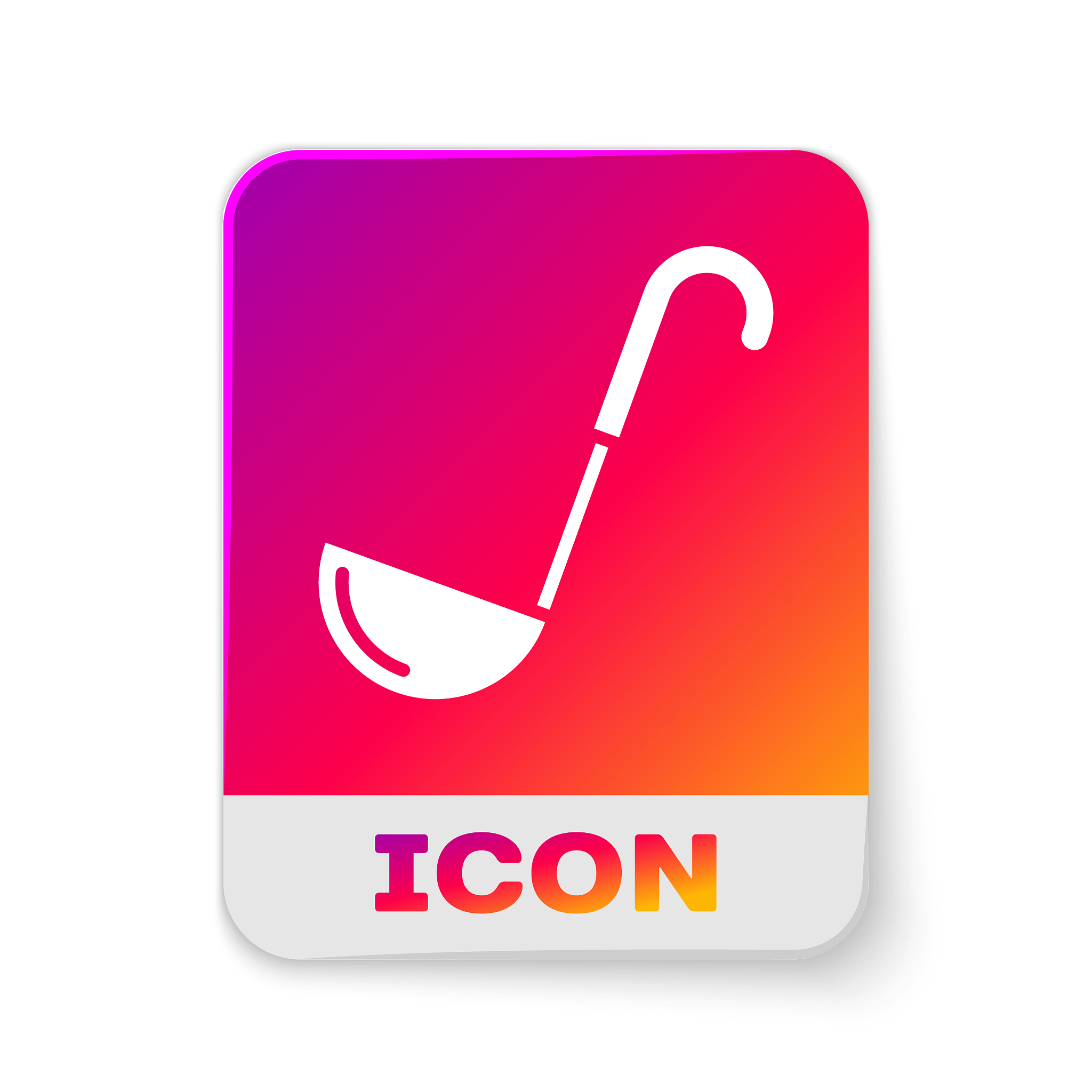 white kitchen ladle icon isolated on white
