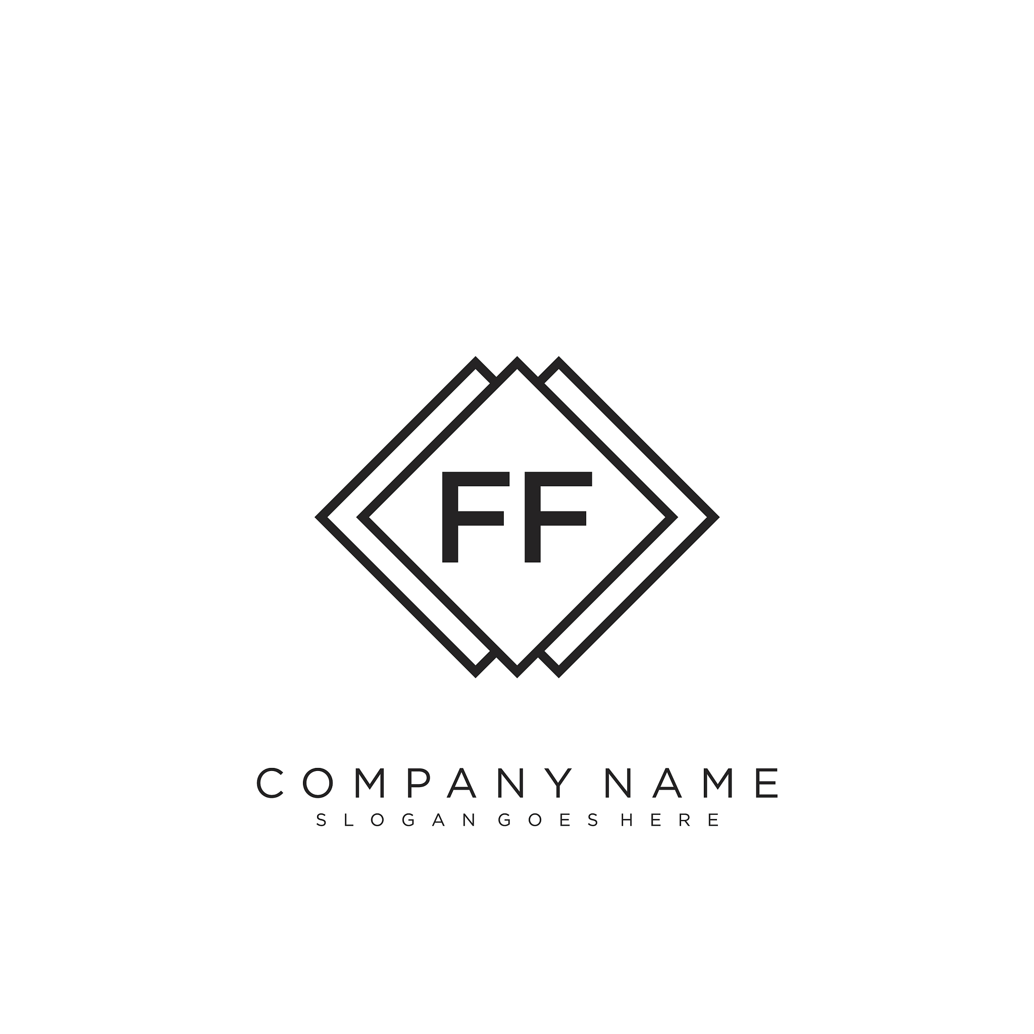 ff initial handwriting logo design