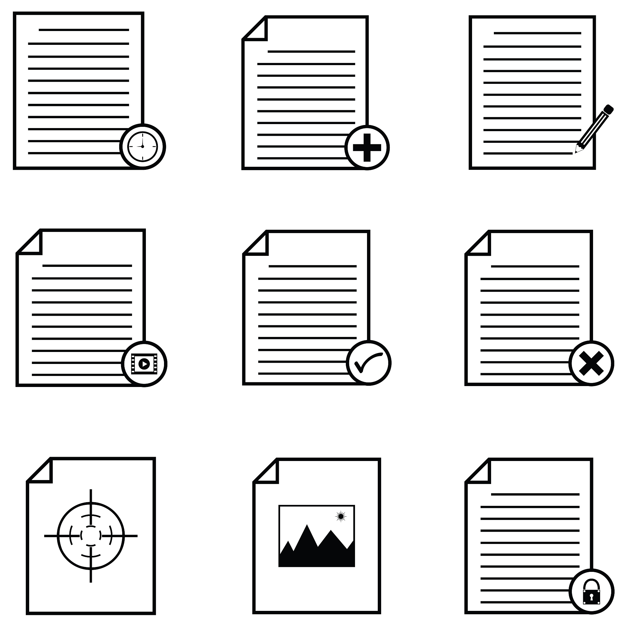 document icons set