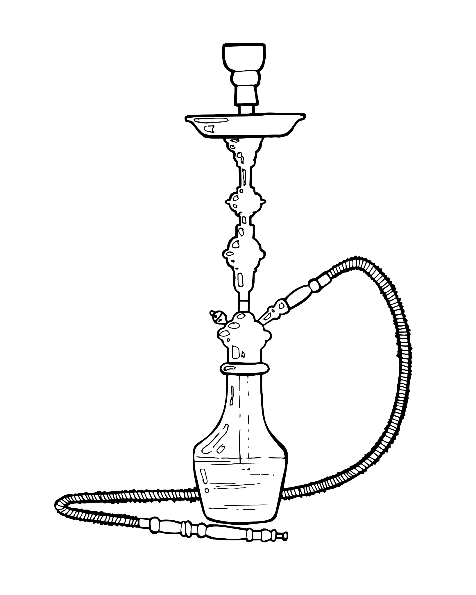 shisha, hookah hand drawn doodle vector