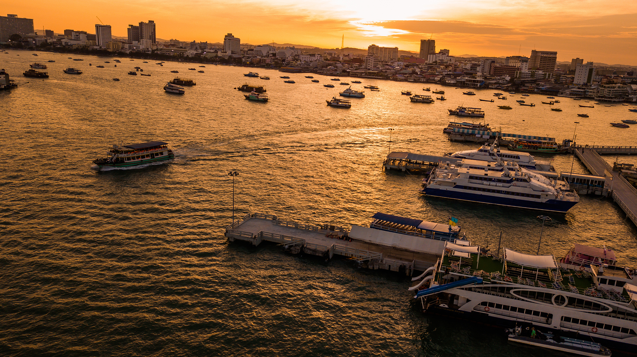 sunset in the morning ,  pattaya thailand .
