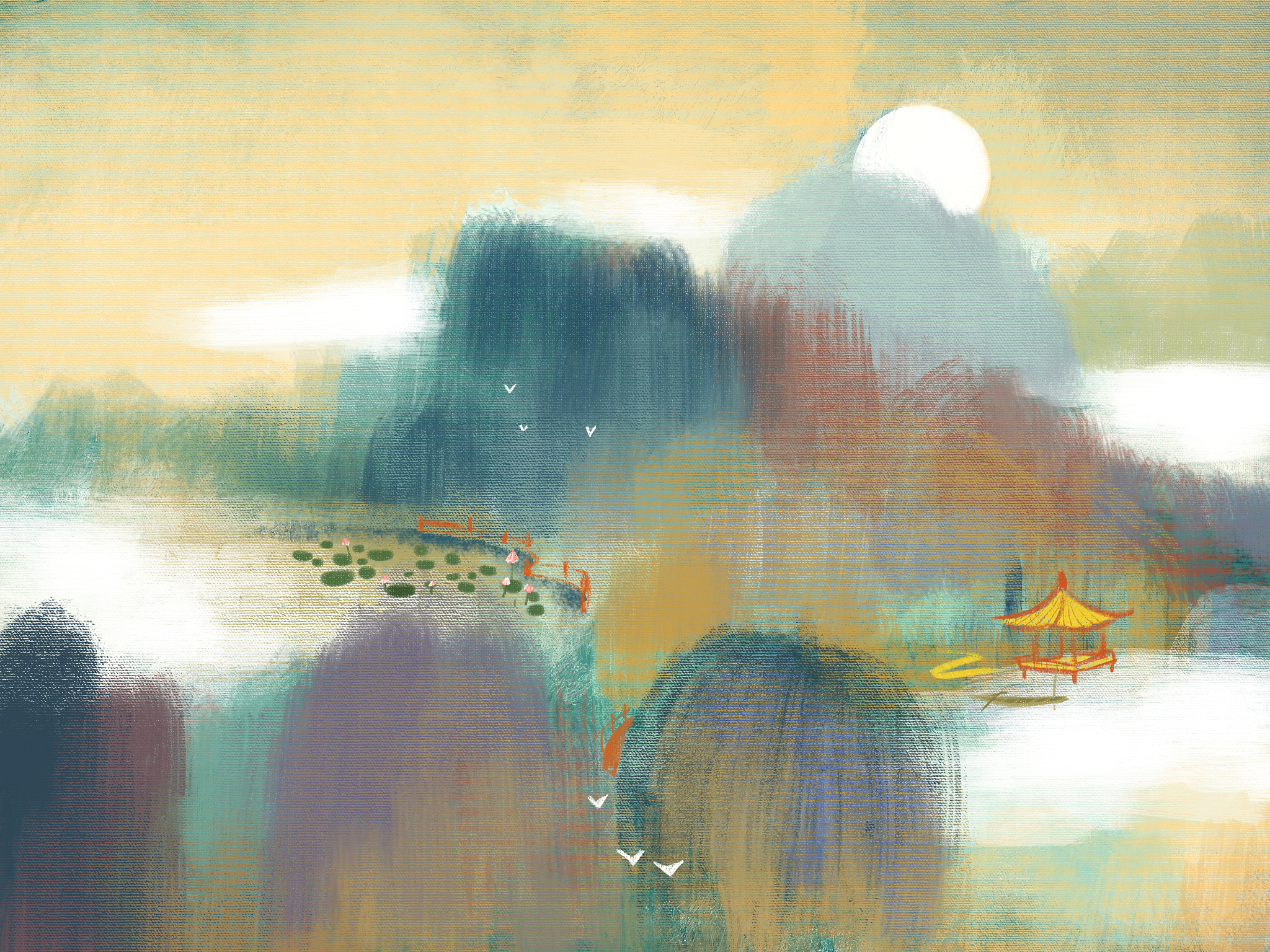 重彩山水画：传统与当代色彩语言的融合