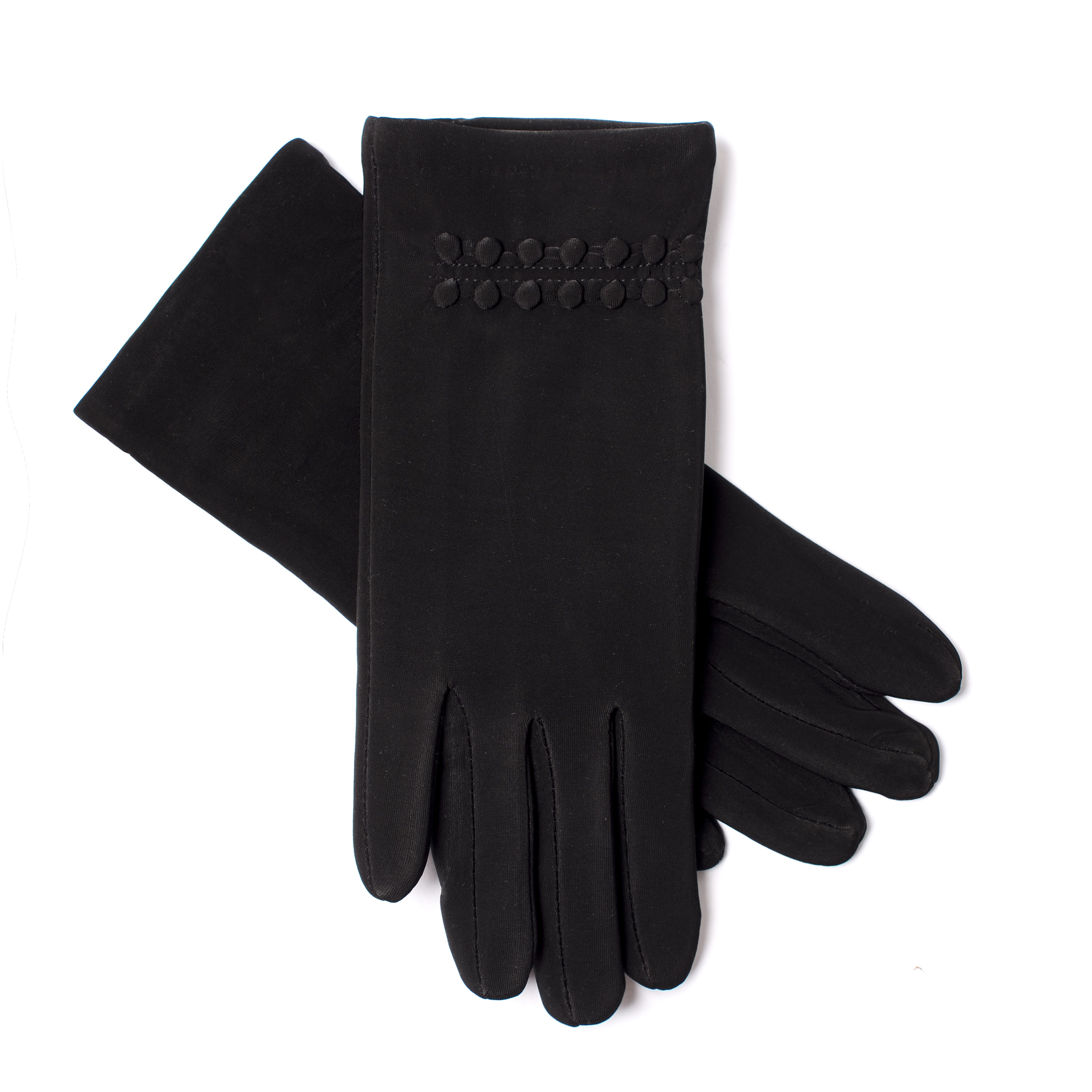 women's black gloves isolated on white