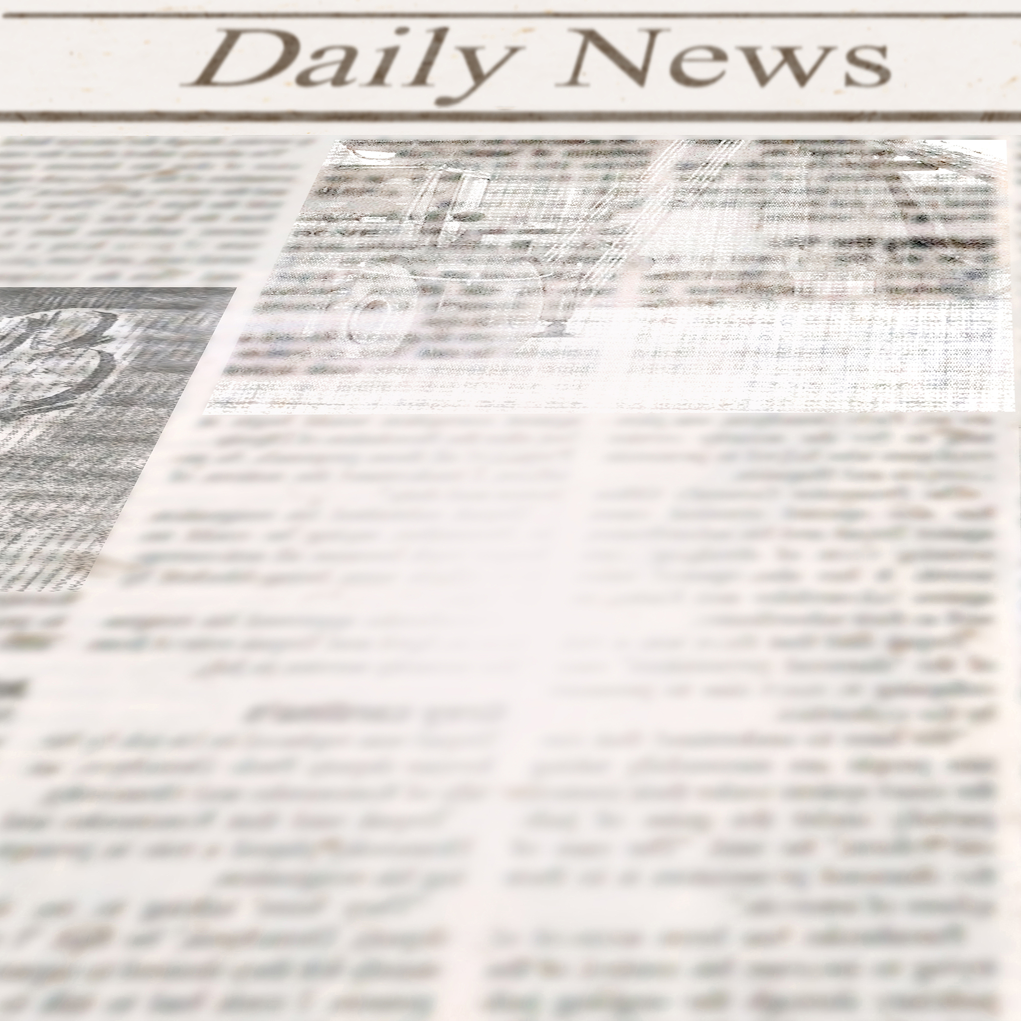 daily news newspaper with headline and old unreadable text