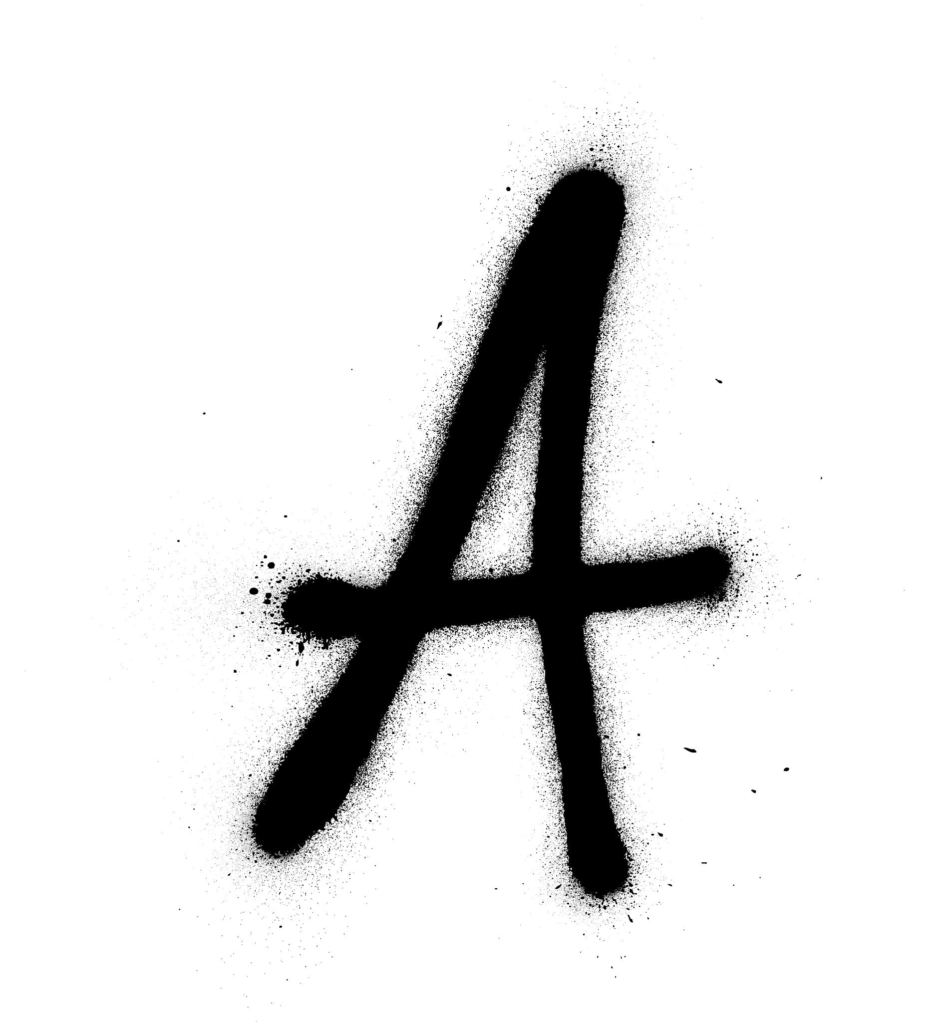 graffiti thin a font sprayed in black over white