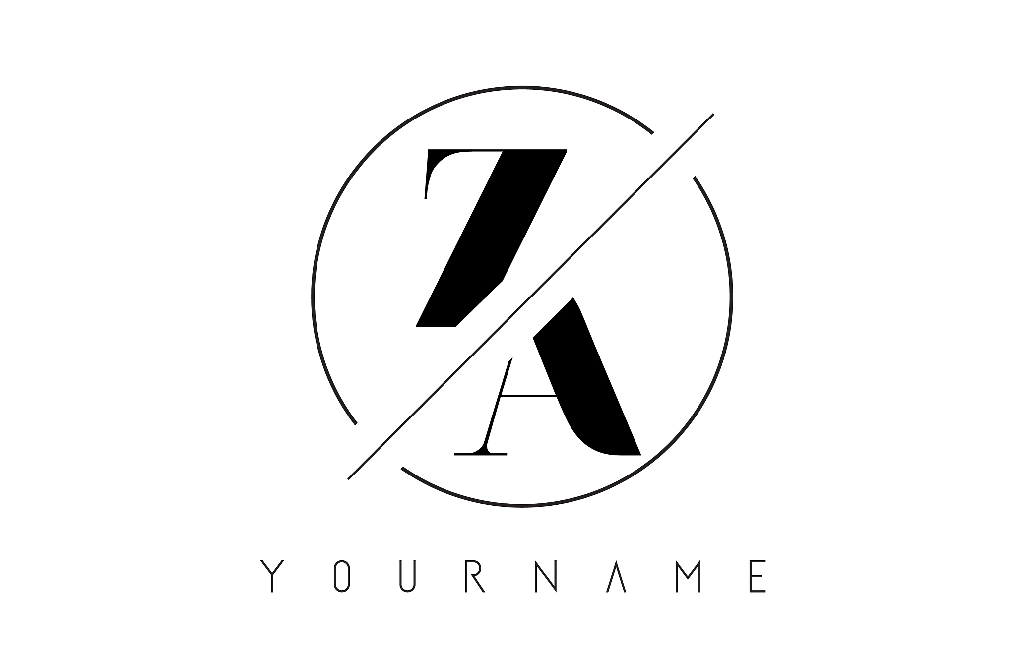za letter logo with cutted and intersected design