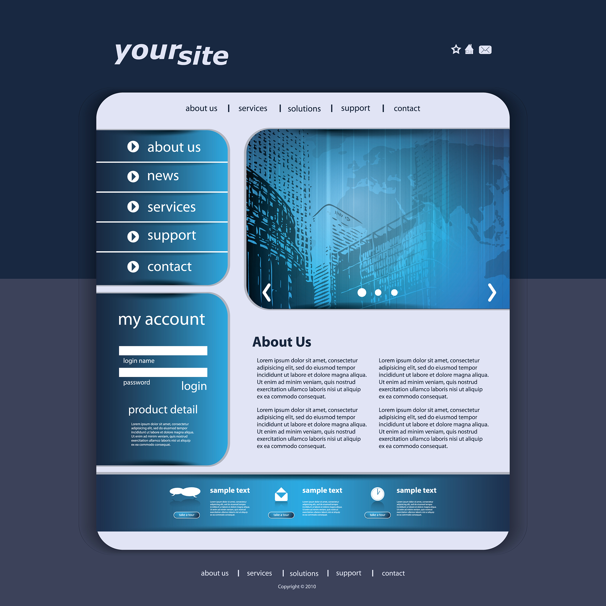 one page business website template