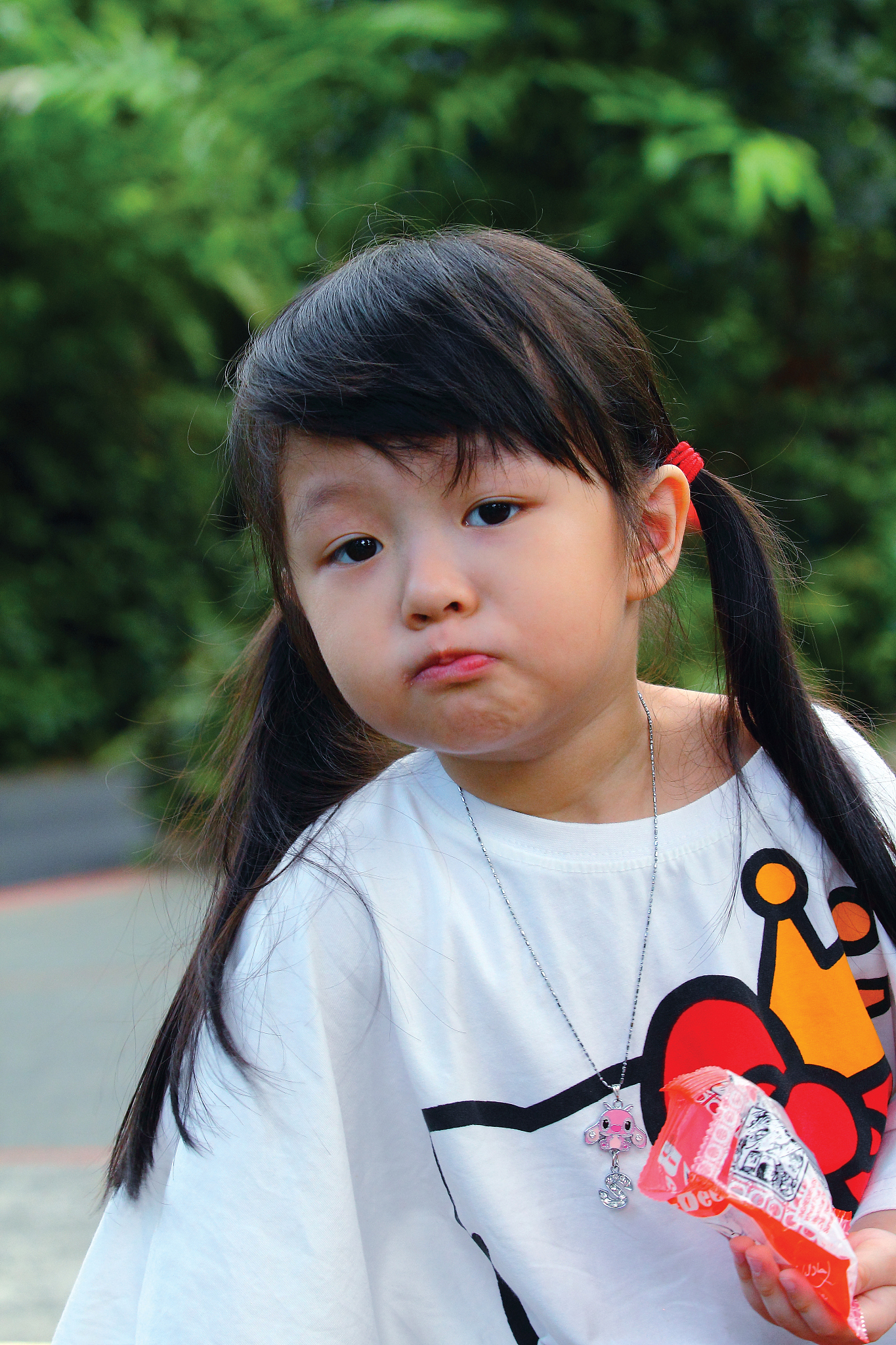 small girl looking at camera