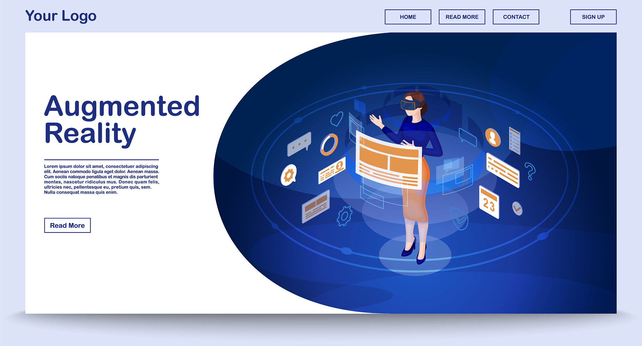 augmented reality webpage template