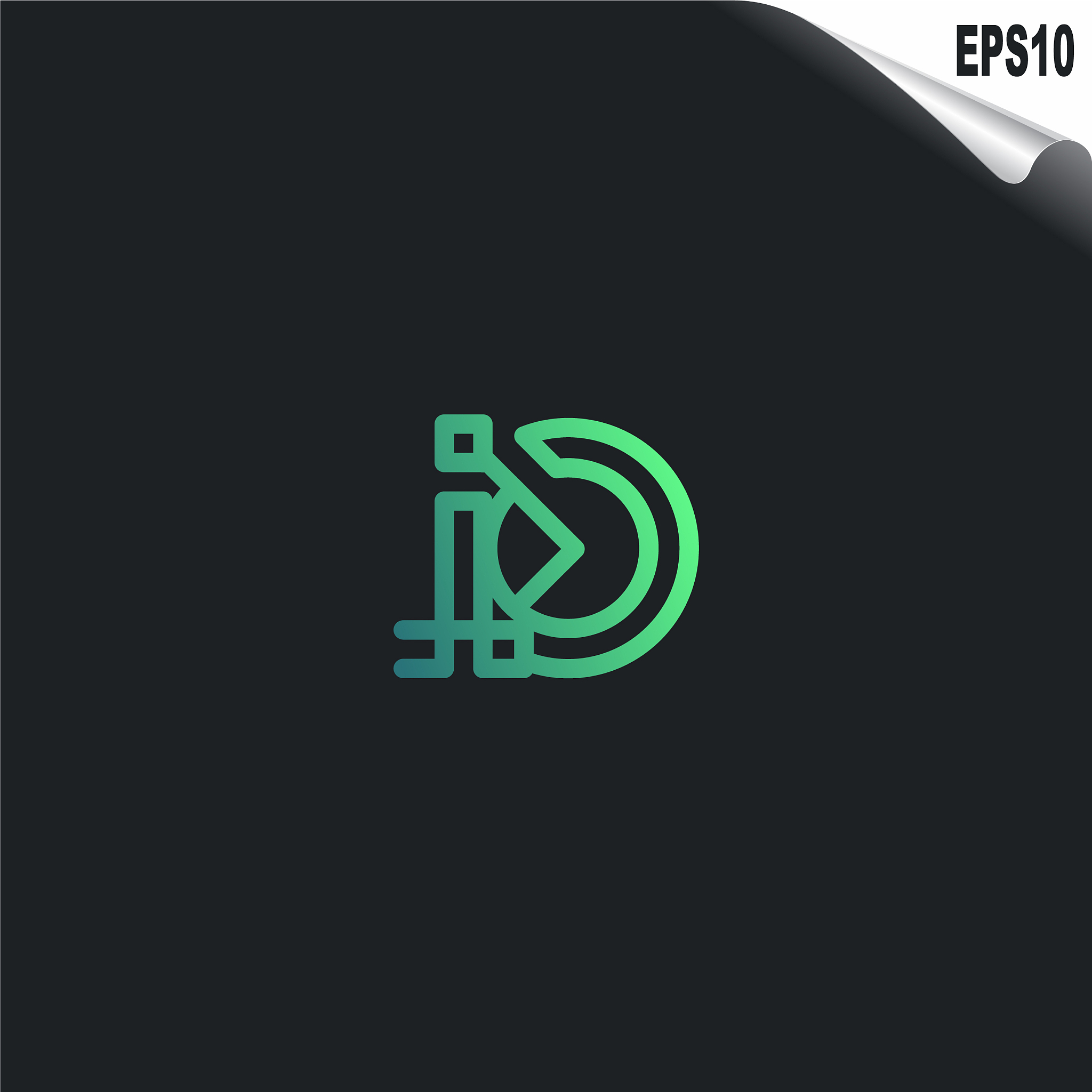 initial io logo monogram design template simple