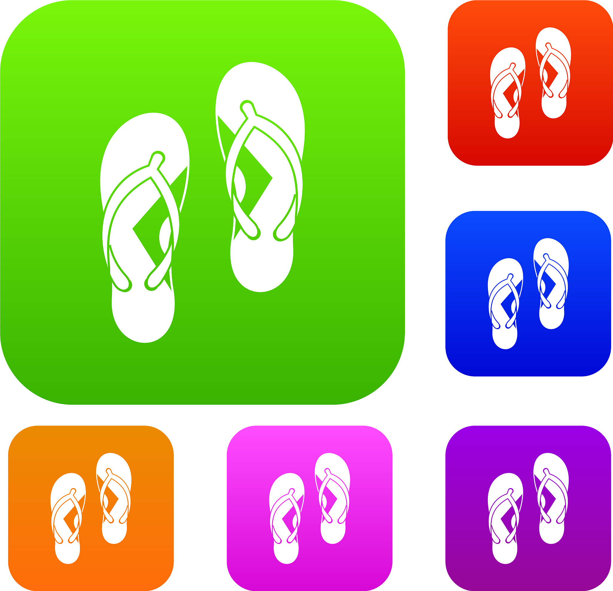 flip flop sandals set color collection