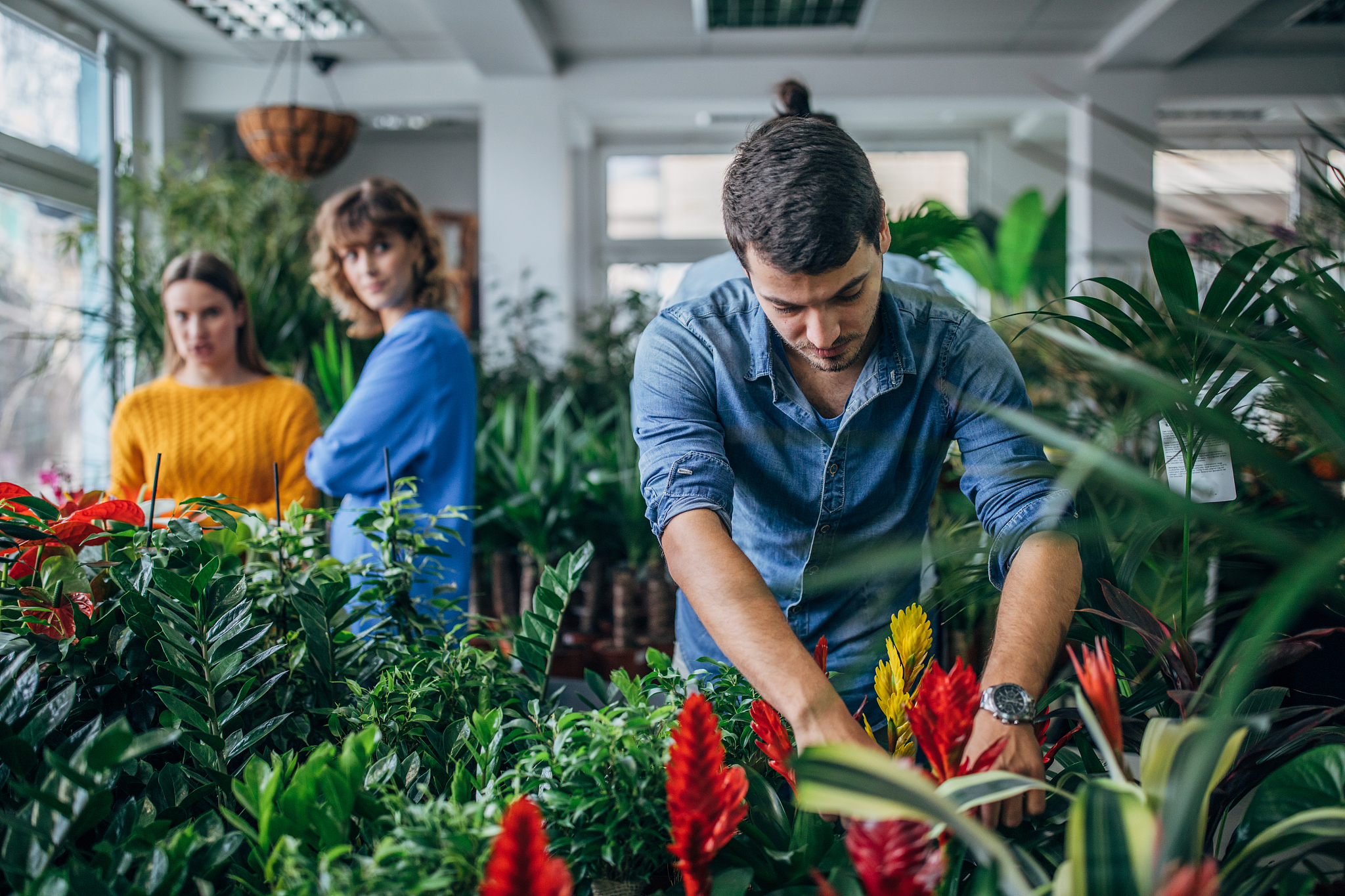 people at the flower shop