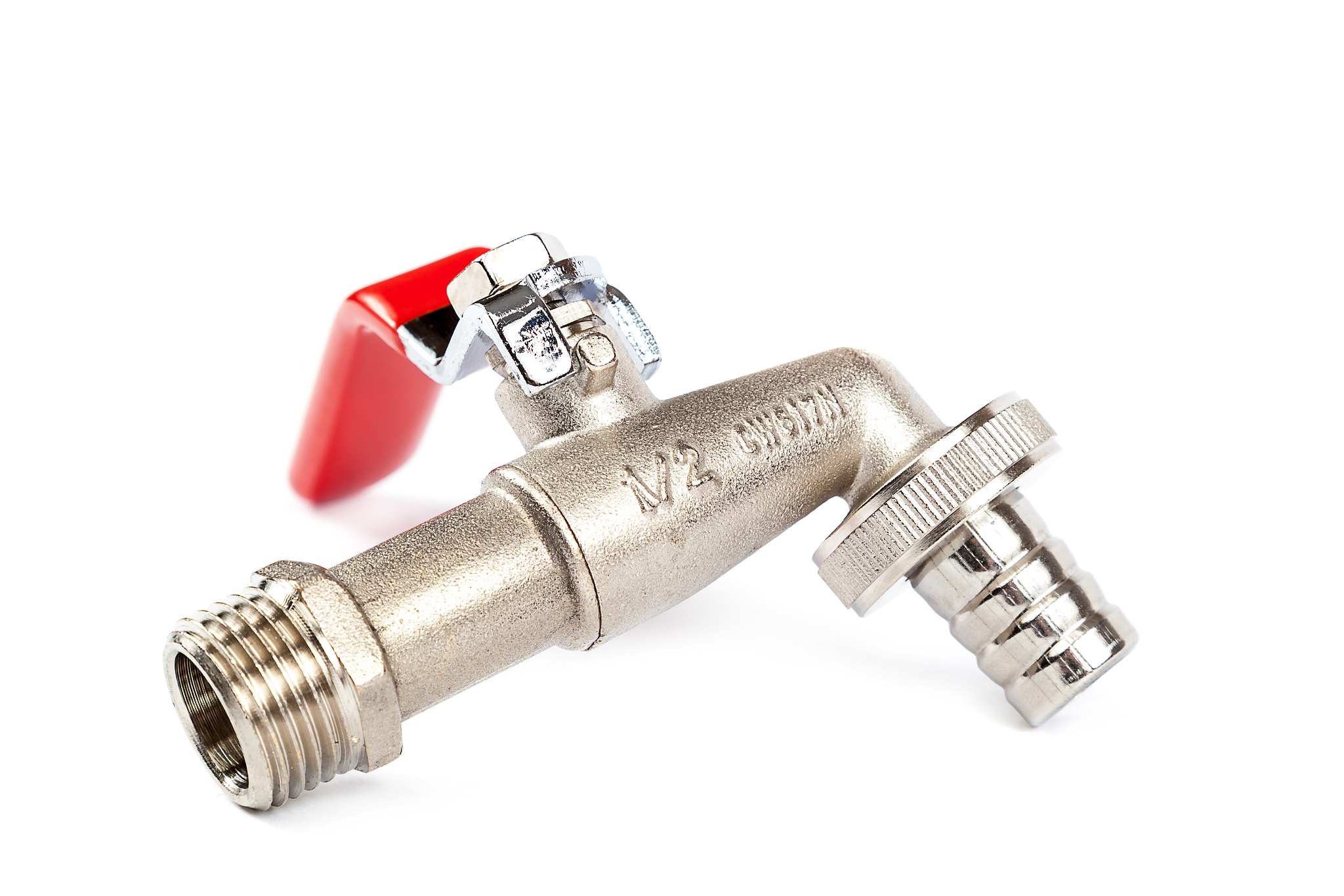 water valve on white background.