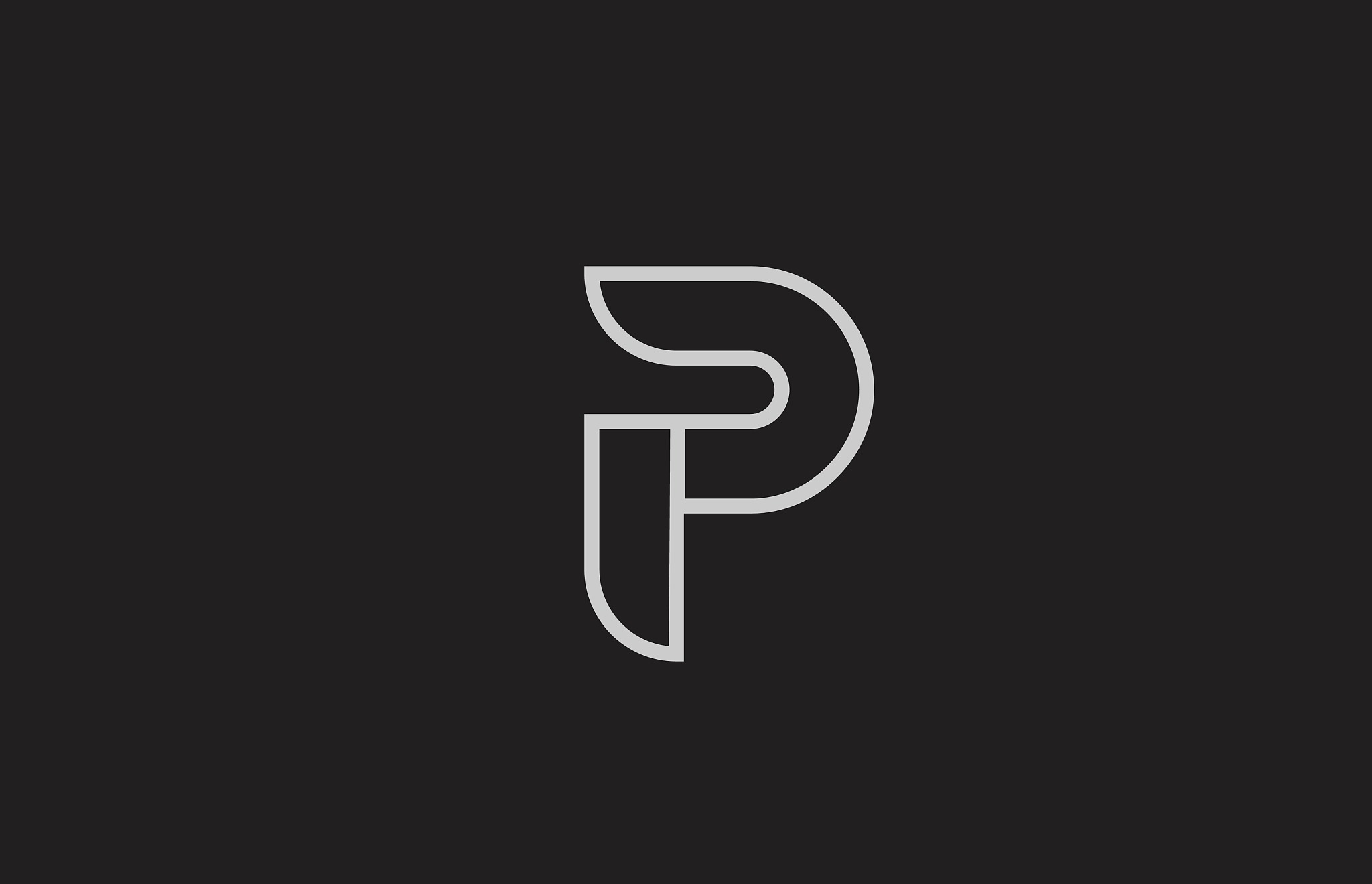 black and white alphabet letter p logo icon design