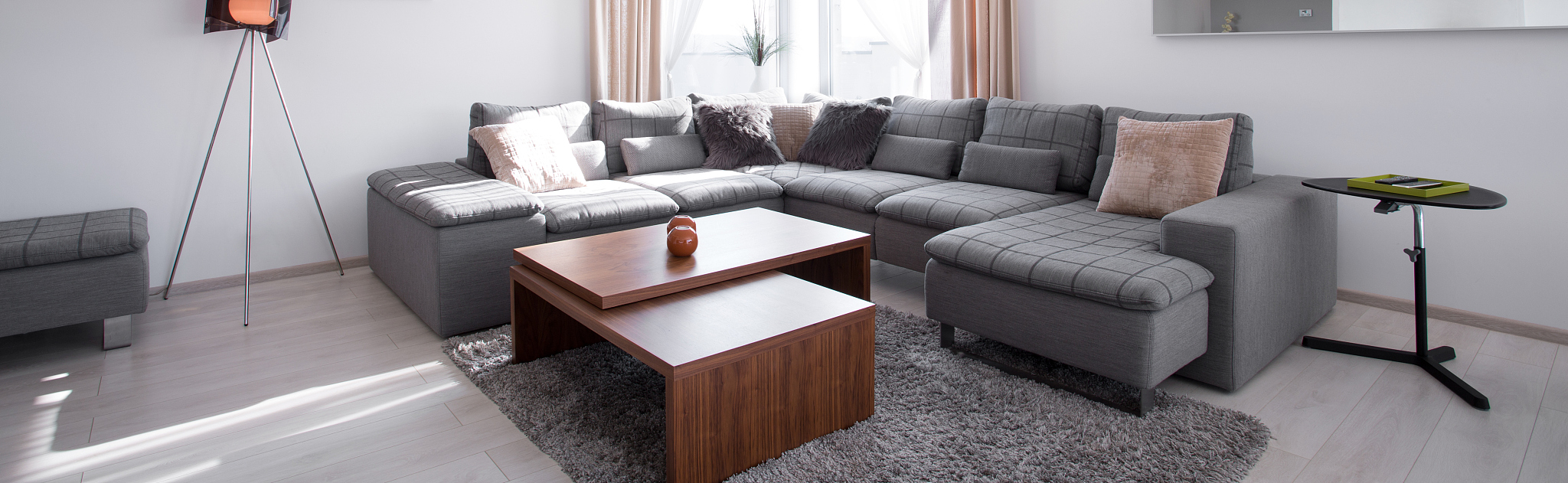 designed sofa and coffee table