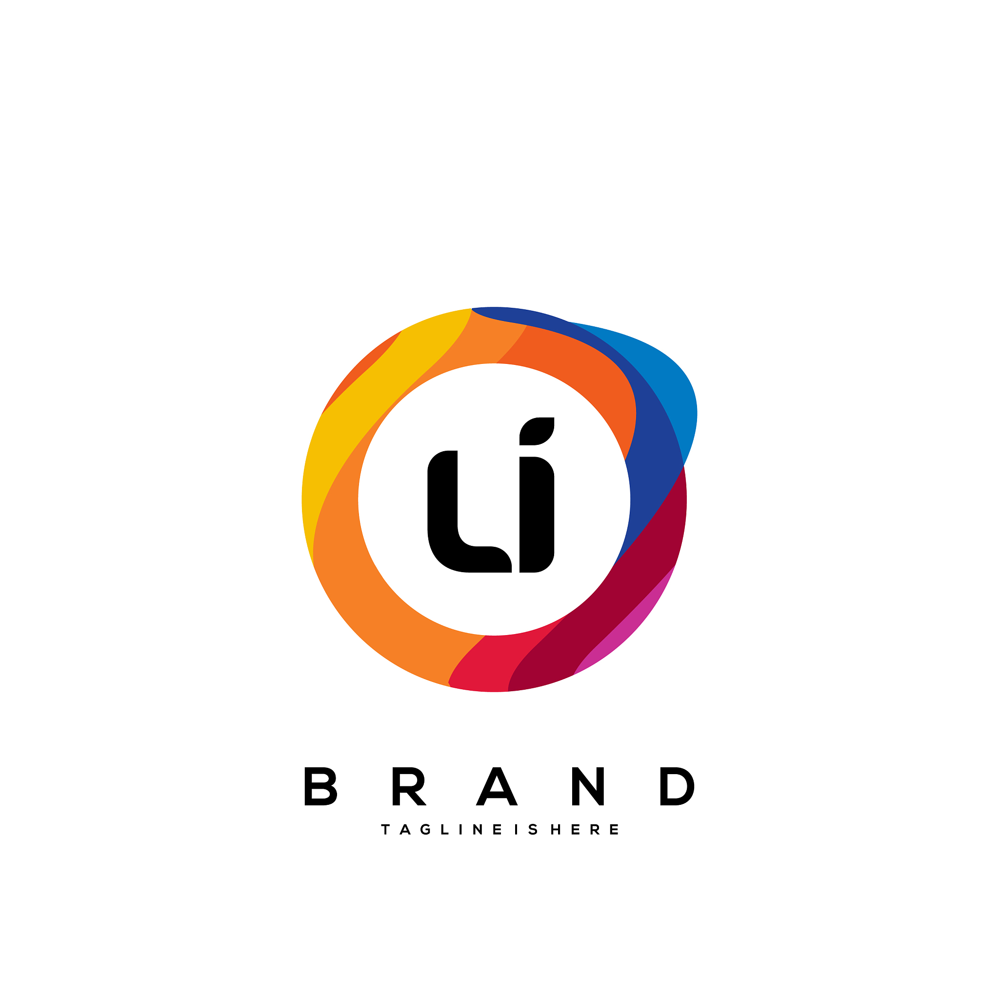 letter li gradient color logo design
