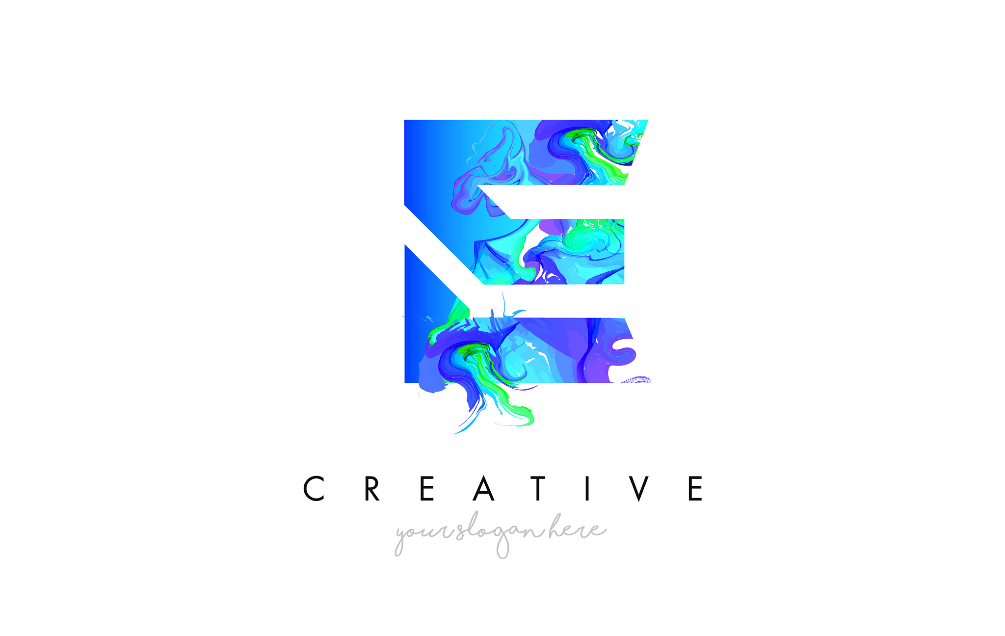e letter icon design logo with creative artistic