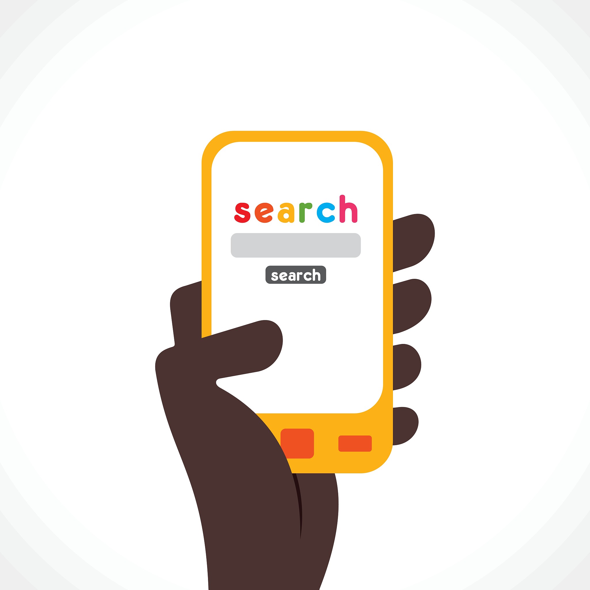 search anything one touch using mobile via internet concept vect