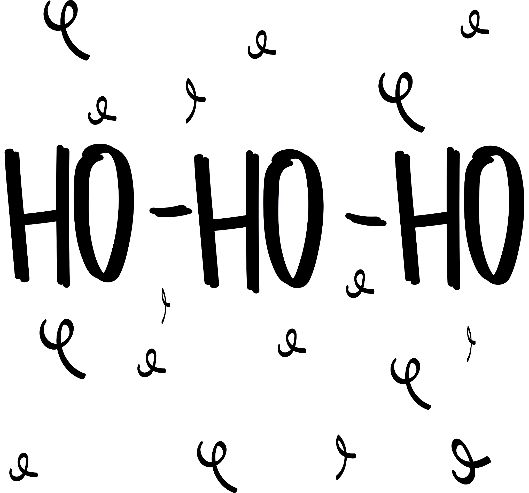 cute lettering of new year and xmas. hohoho hand drawn vector il
