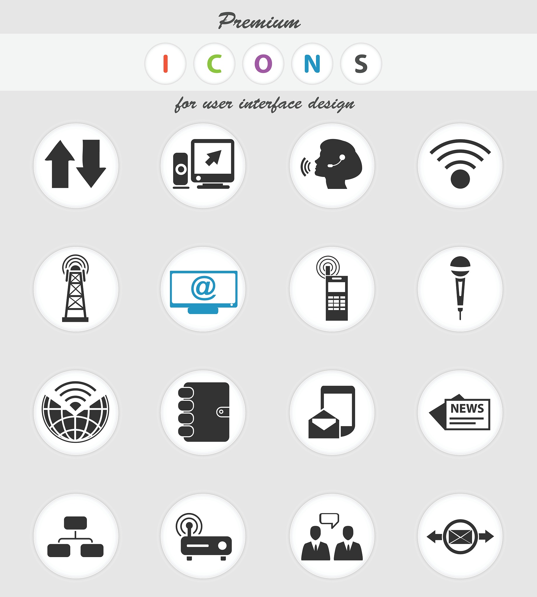 communication icon set