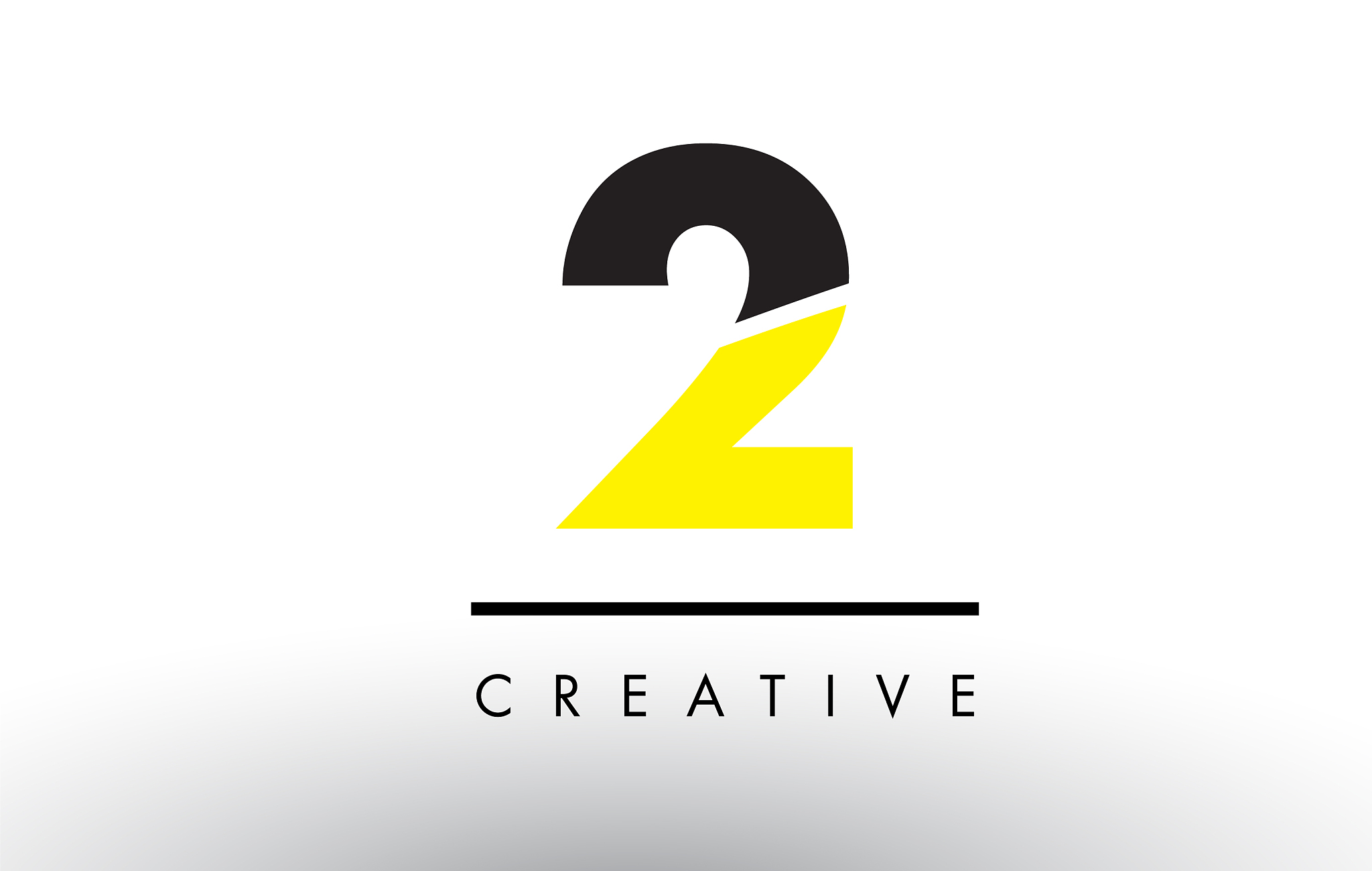 2 black and yellow number logo design