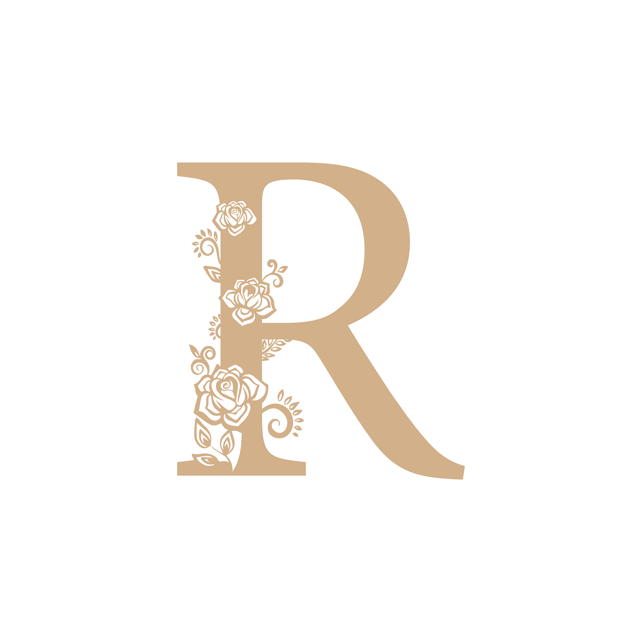 vector illustration flower initial letter luxury beauty flourish
