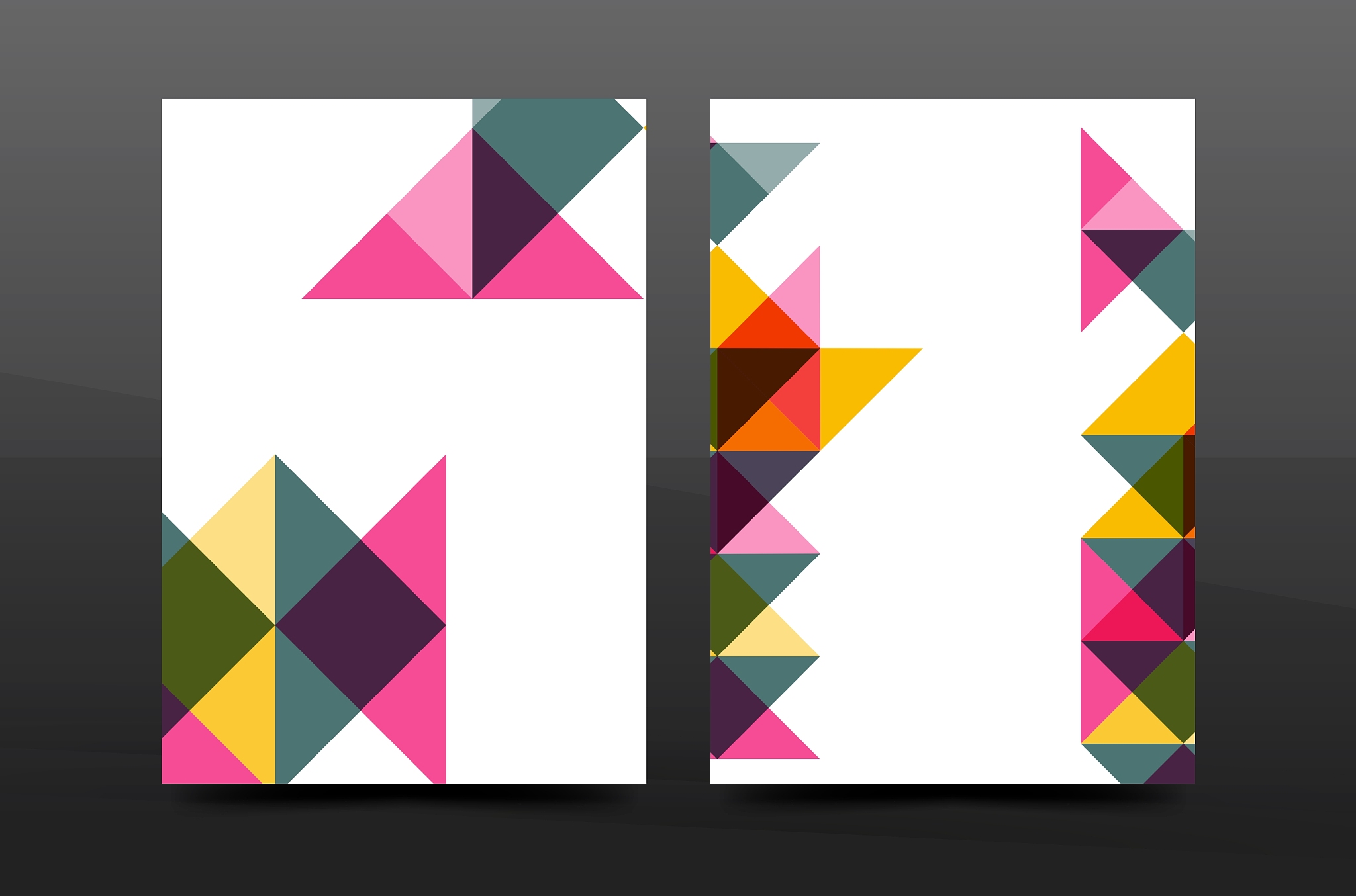 colorful geometry design annual report a4 cover