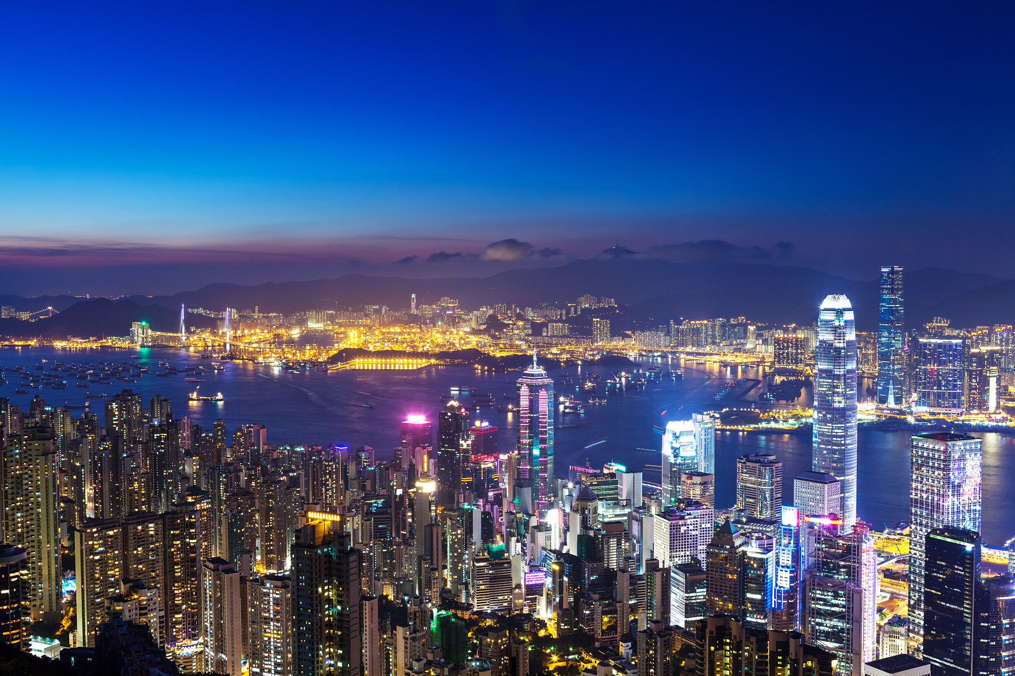 hong kong city at night