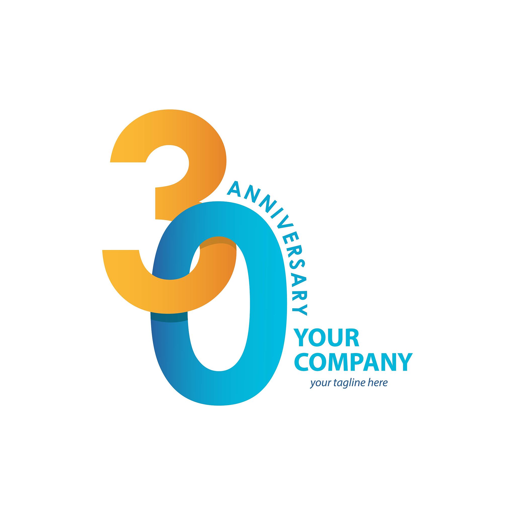 30 year anniversary vector template design illustration