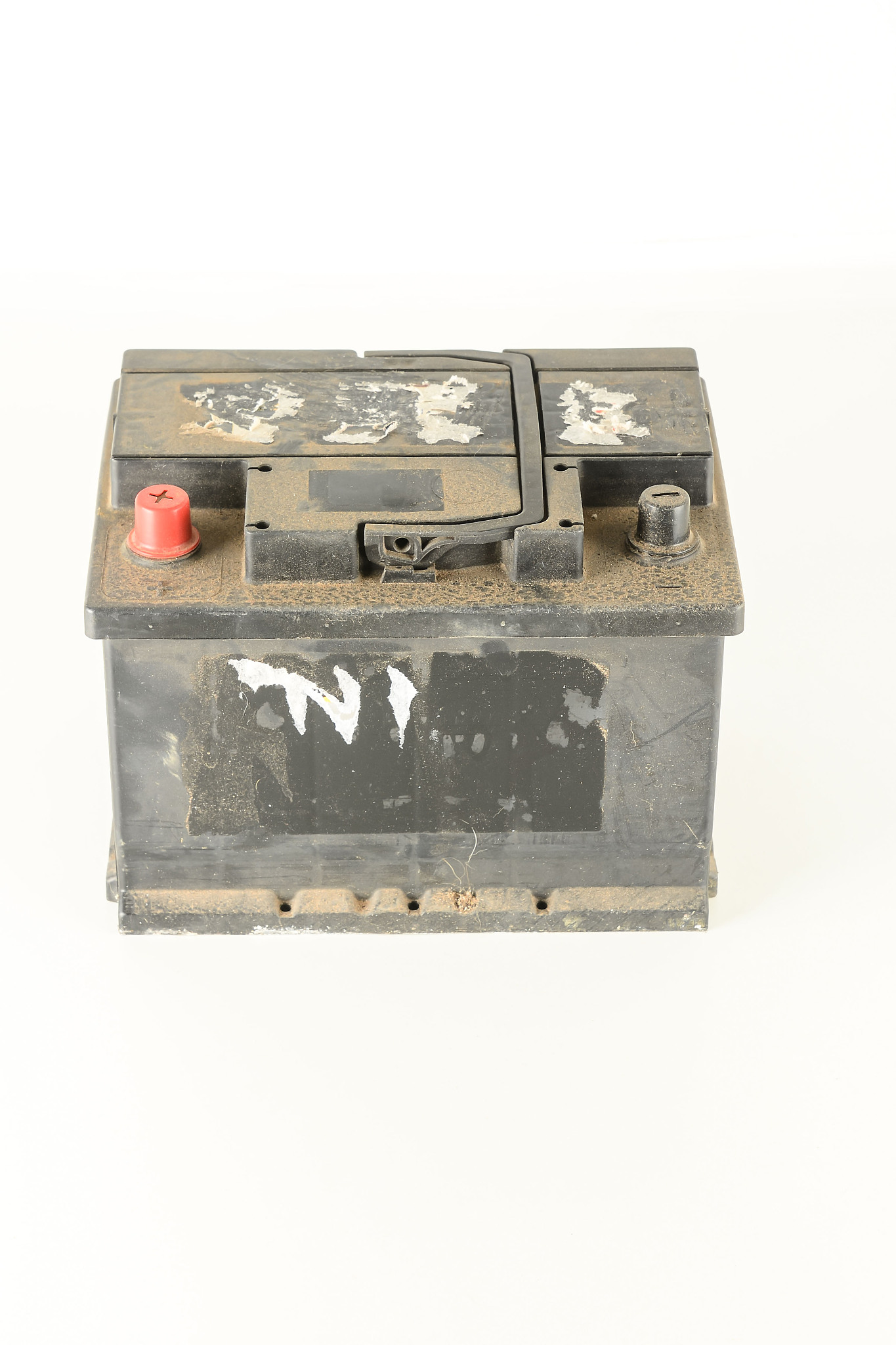close-up of car battery