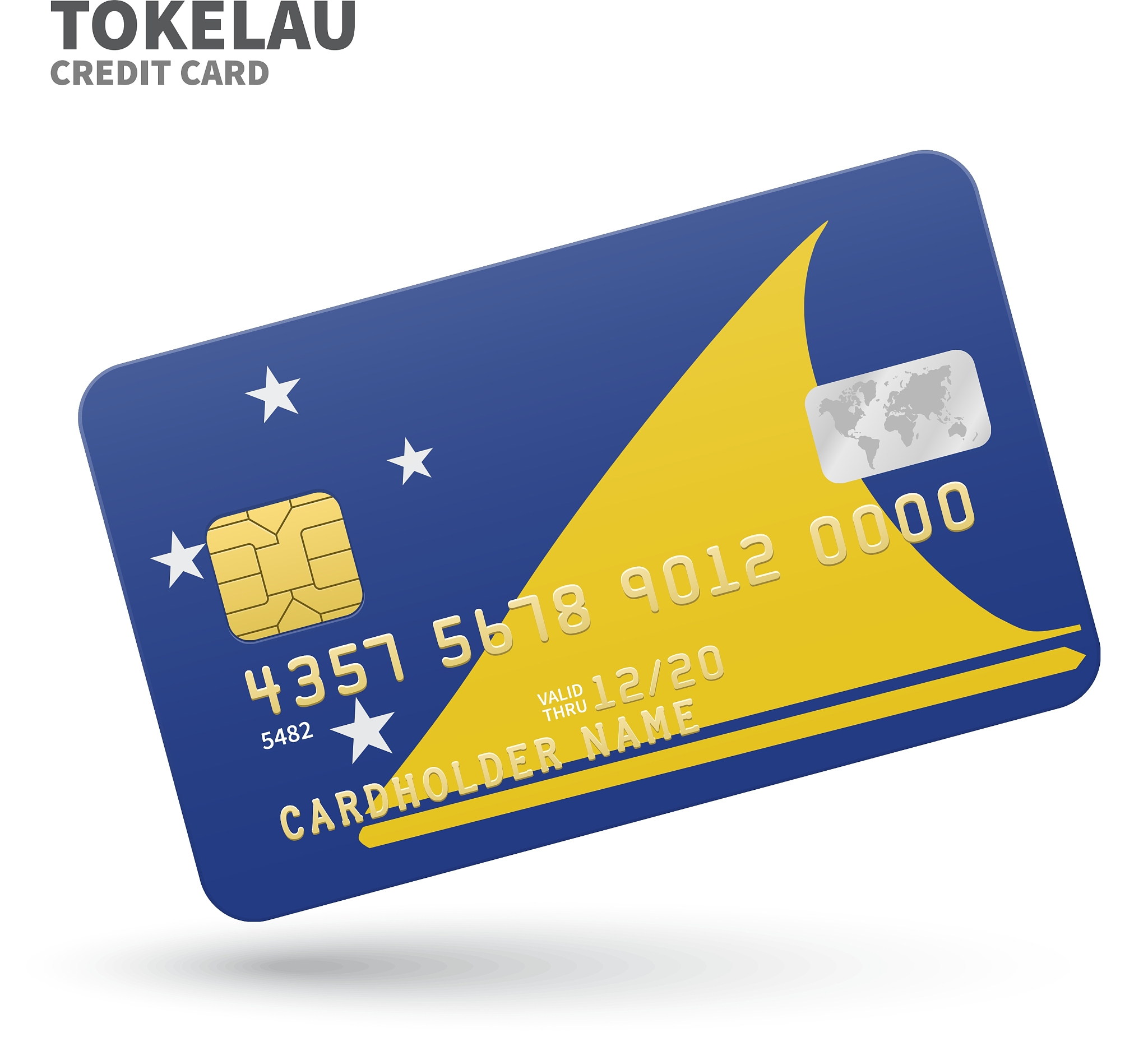 credit card with tokelau flag background for bank