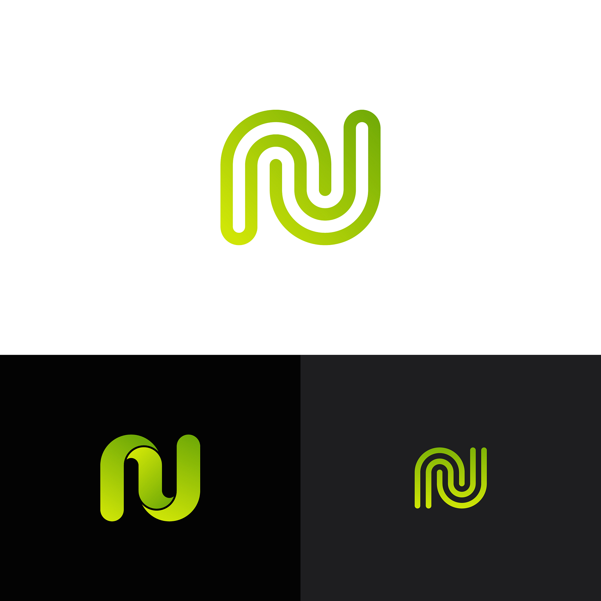 creative modern line n letter logo design template
