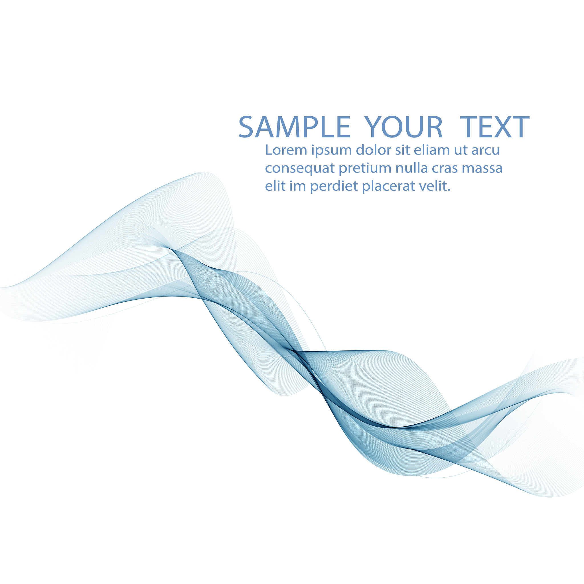 abstract smooth color wave vector. curve flow blue motion illust