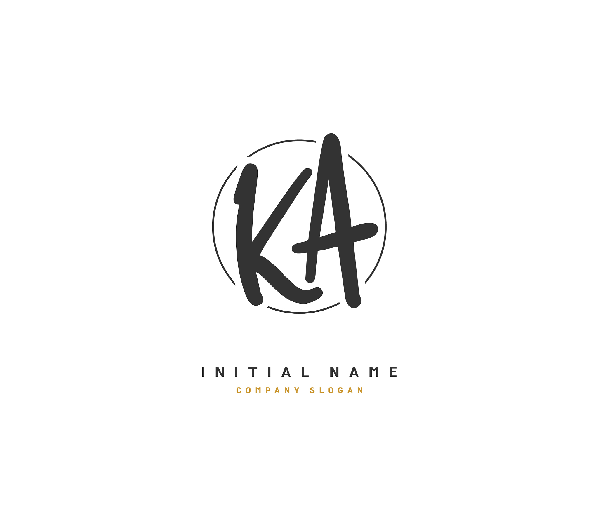 k a ka beauty initial logo handwriting logo of