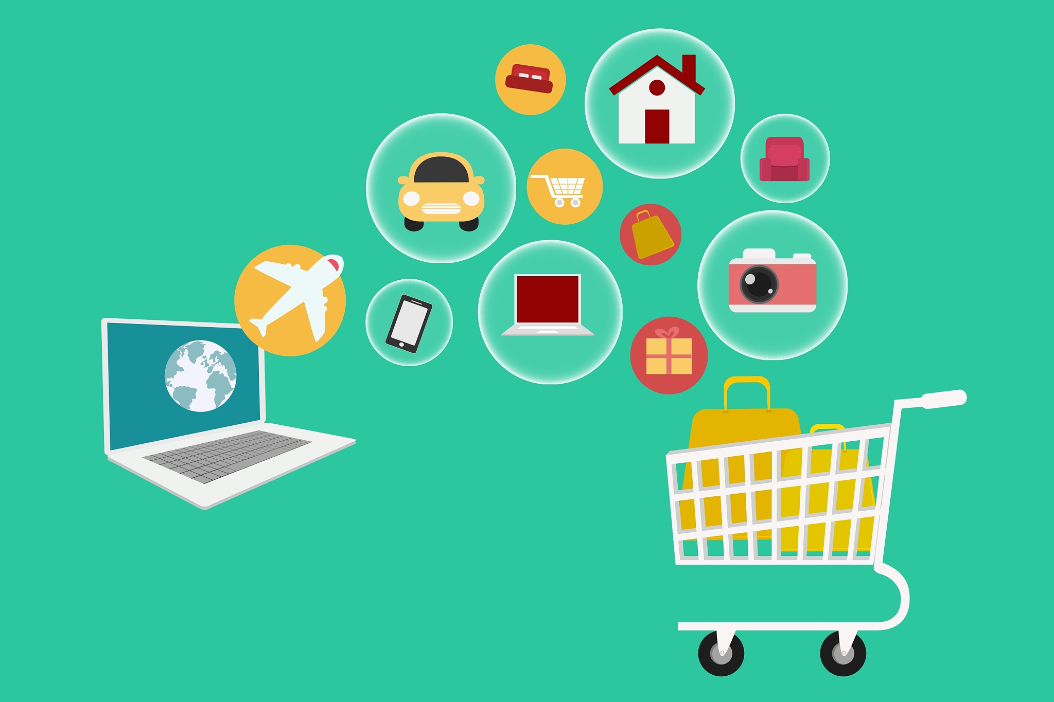 e-commerce set icons online shopping