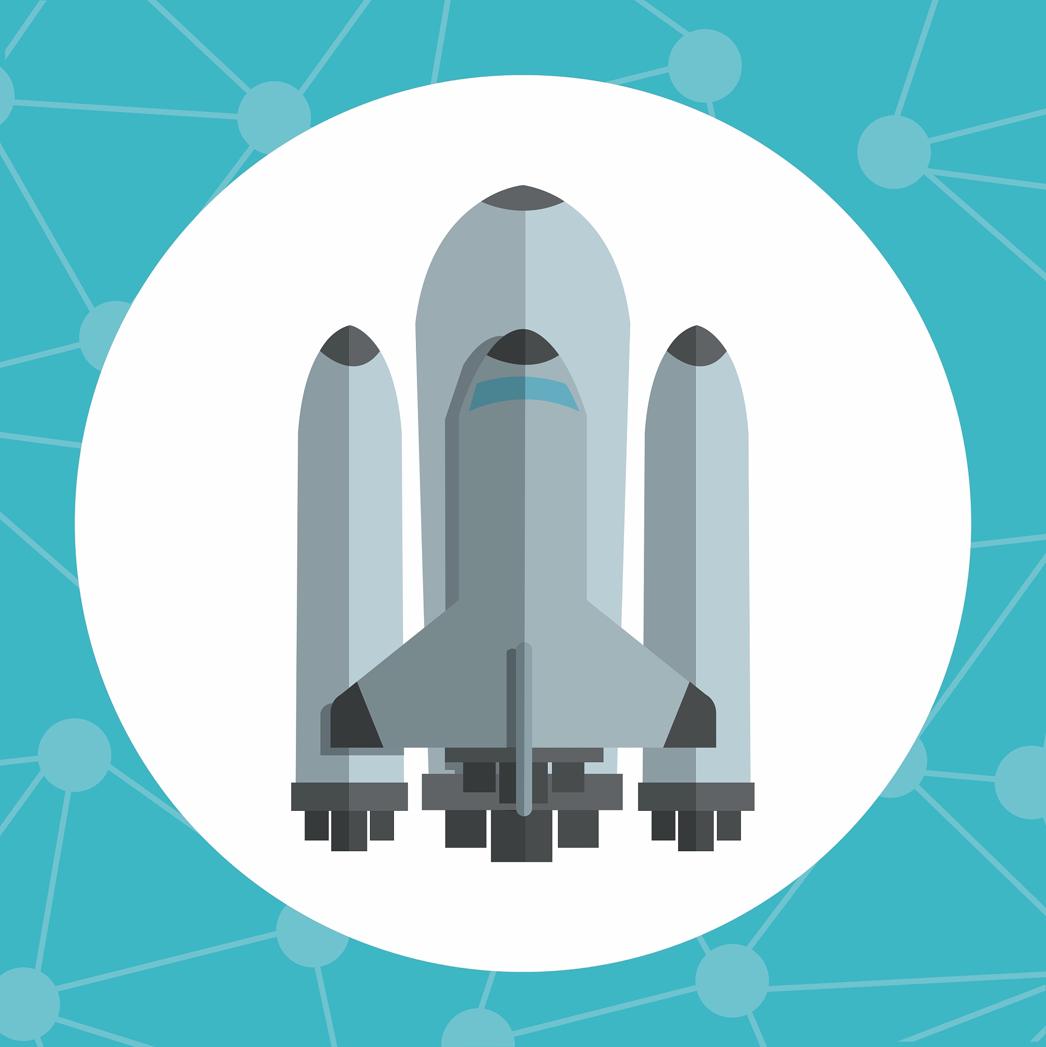 colorful rocket and science design