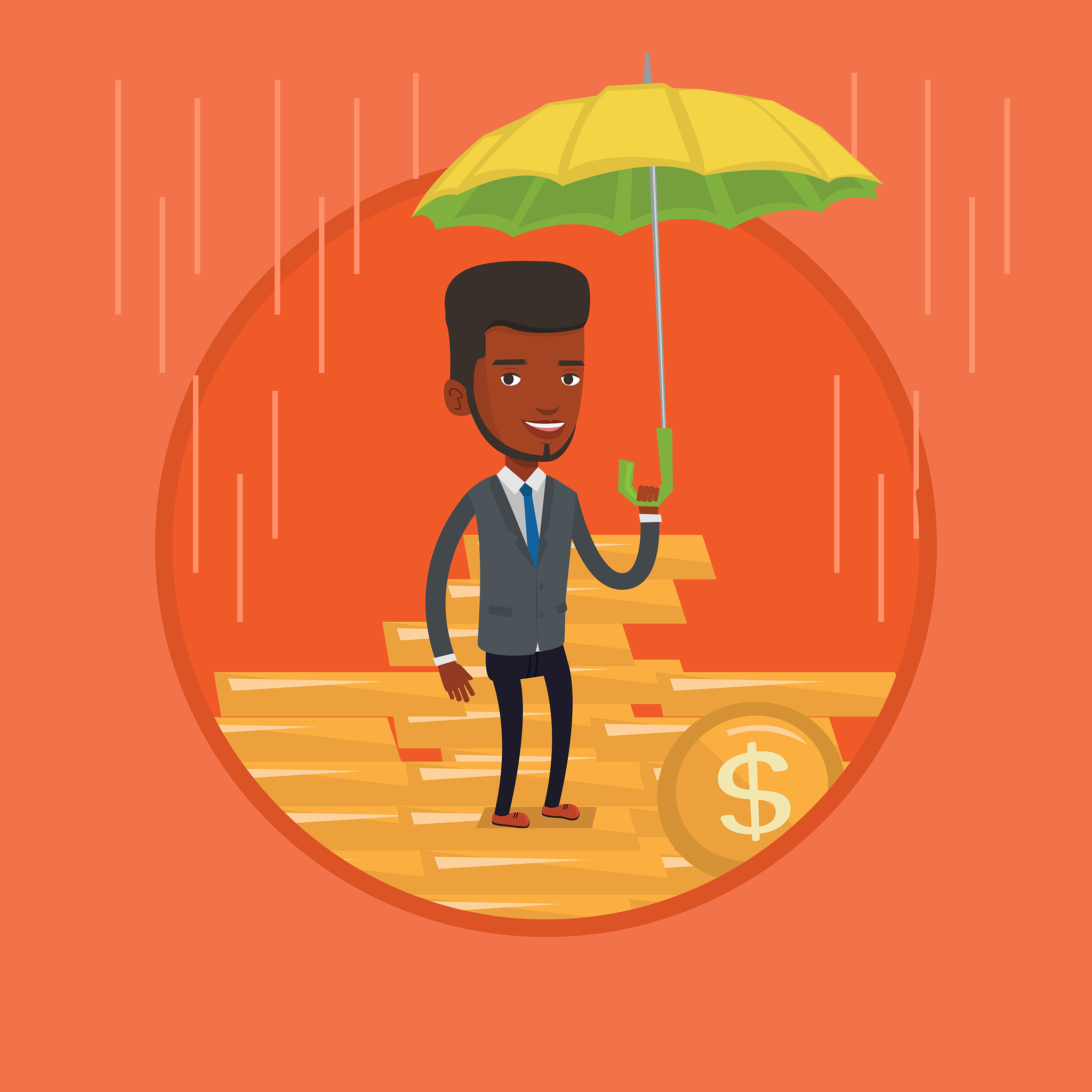 businessman insurance agent with umbrella