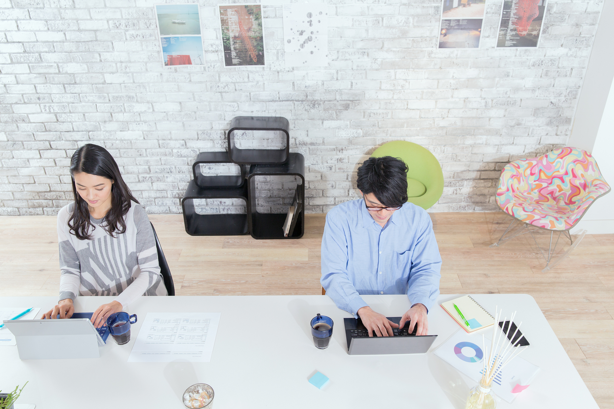 japanese people working in modern office