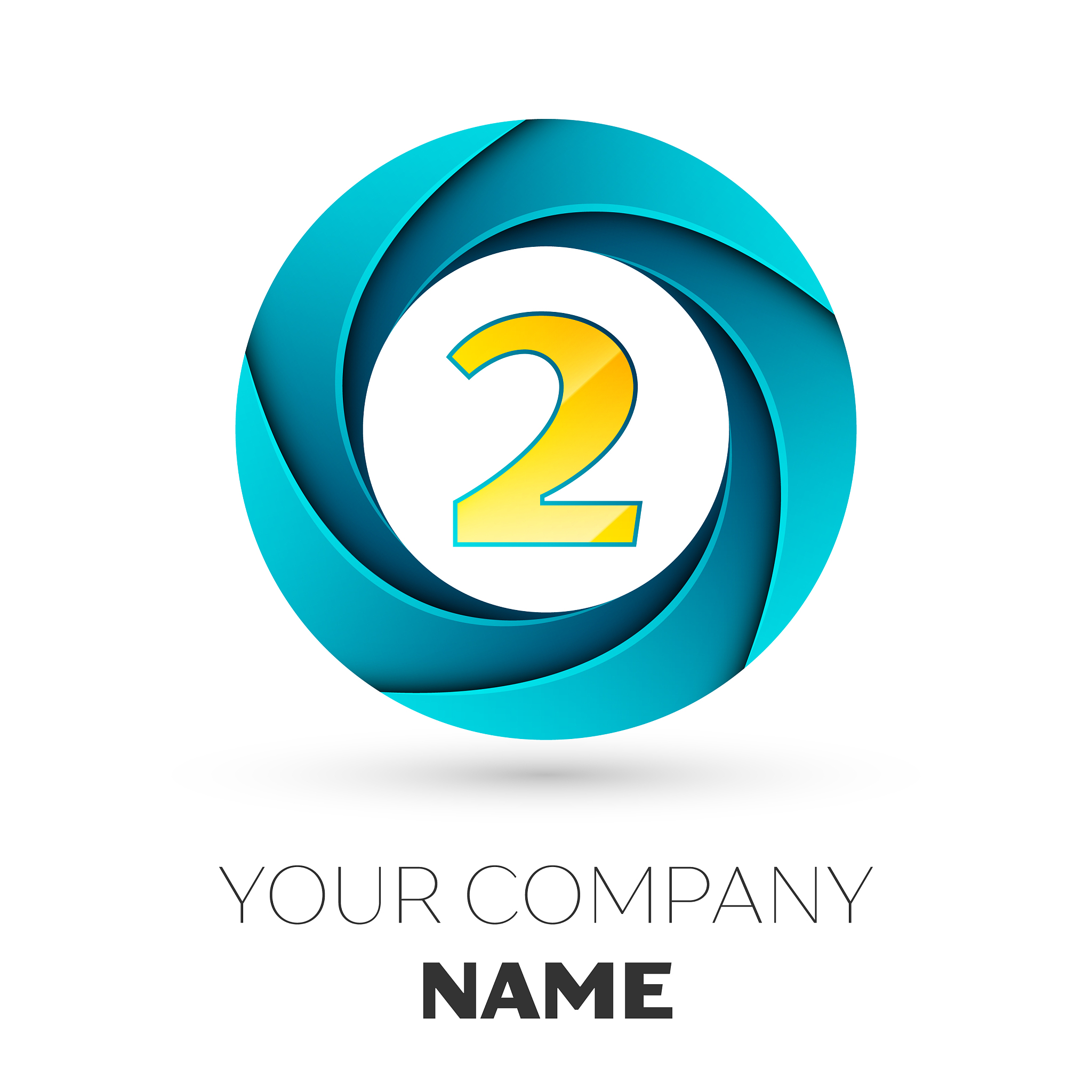 number two logo symbol in colorful circle
