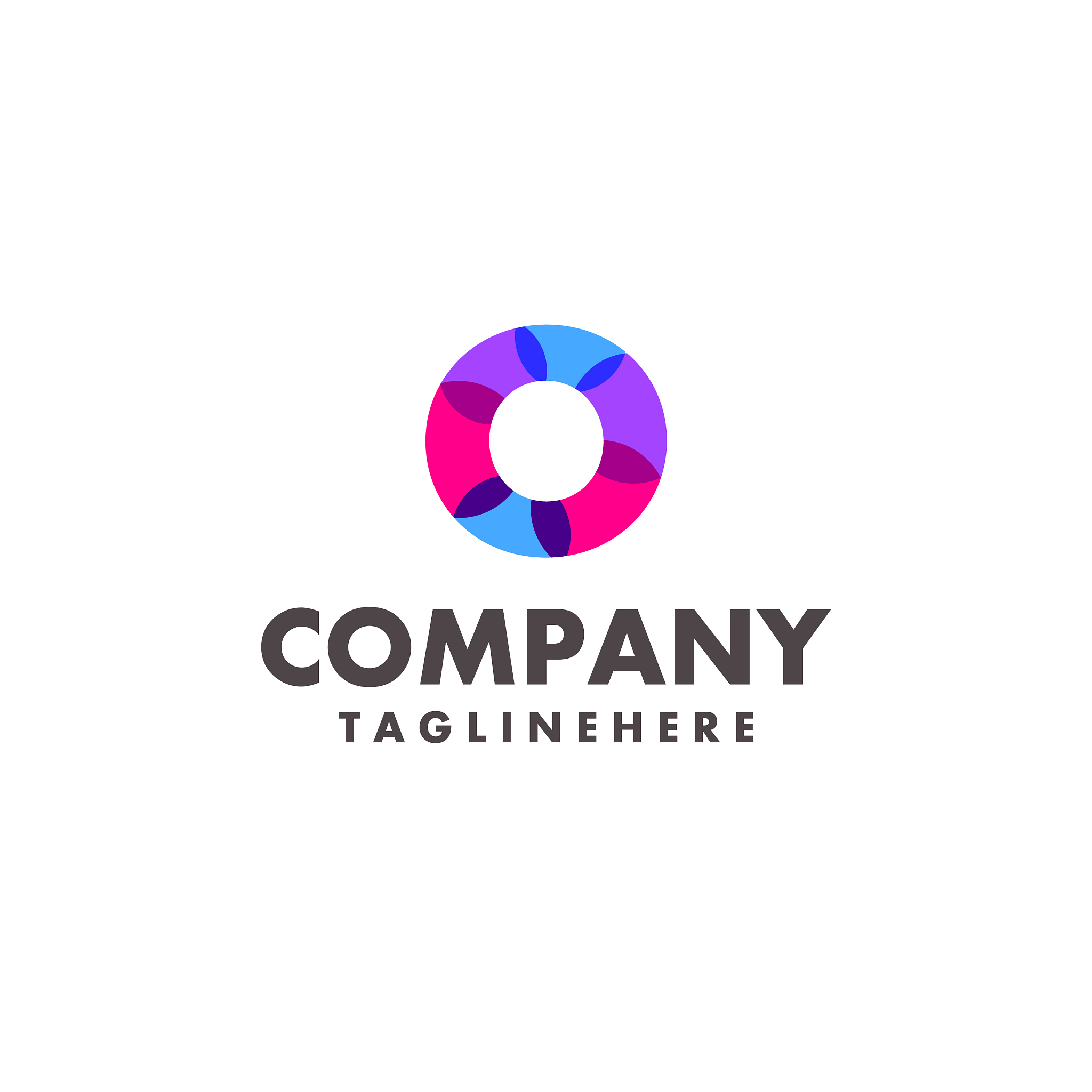 abstract colorful letter o logo design for